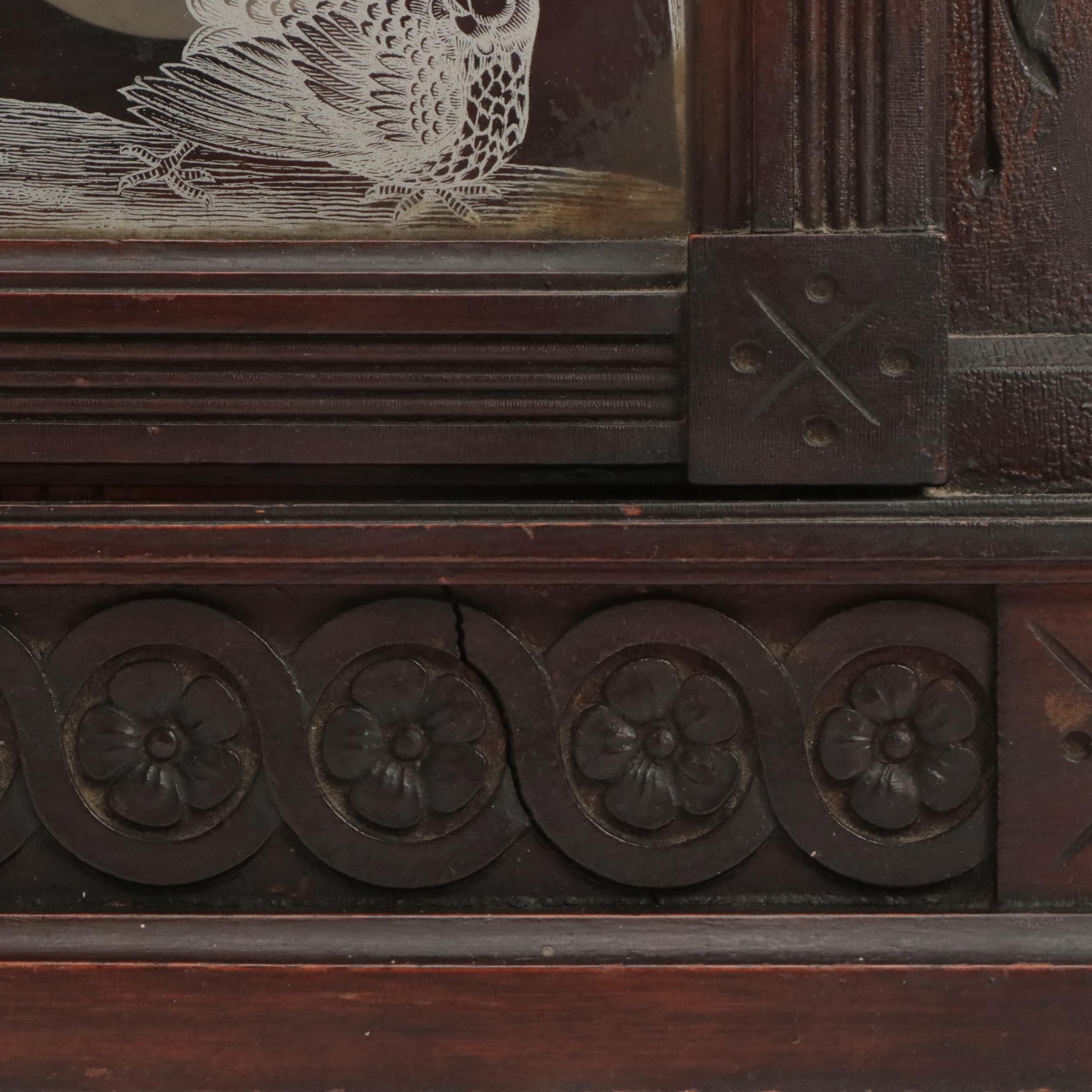 William L. Gilbert "Helios" Carved Walnut Shelf Clock, Late 19th Century