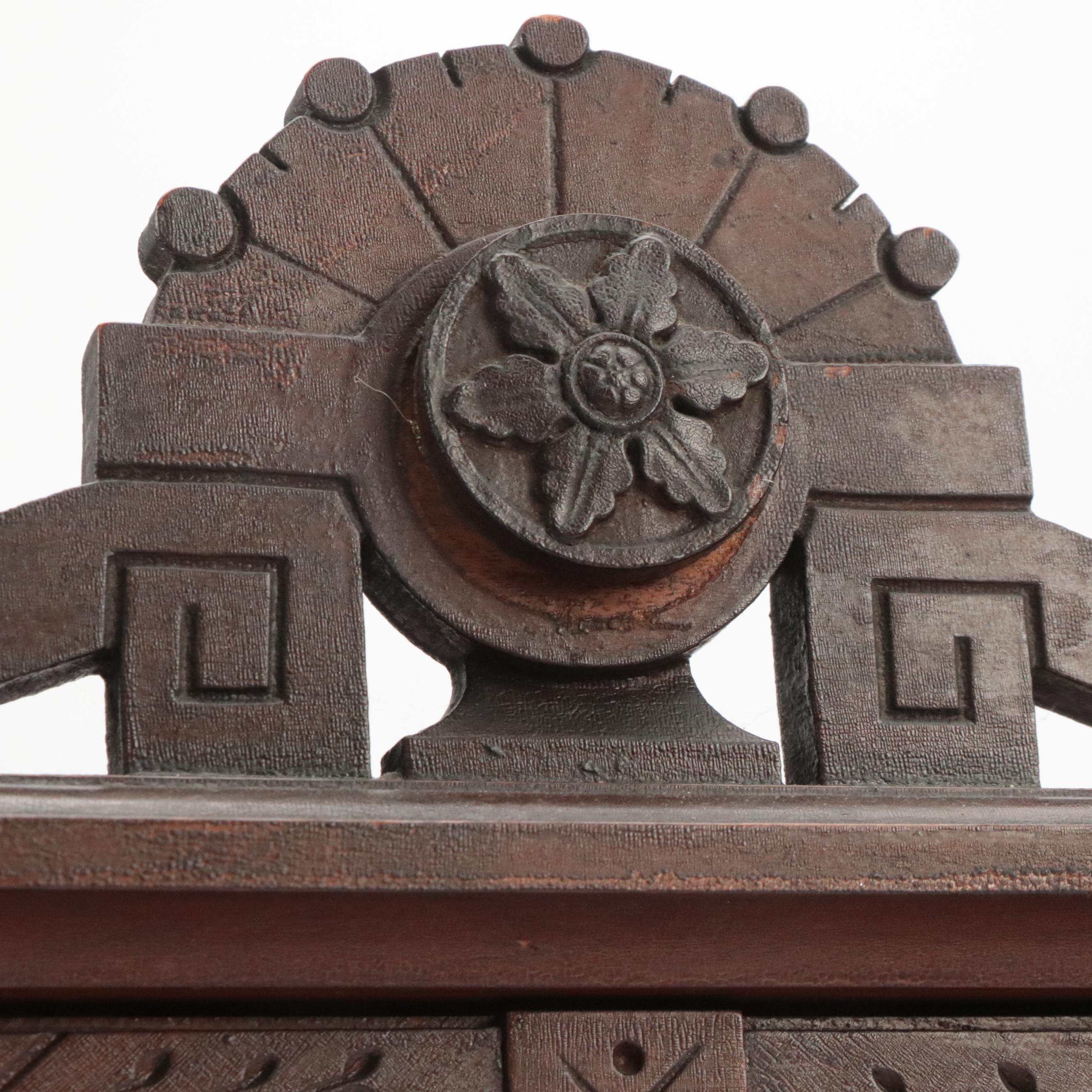 William L. Gilbert "Helios" Carved Walnut Shelf Clock, Late 19th Century