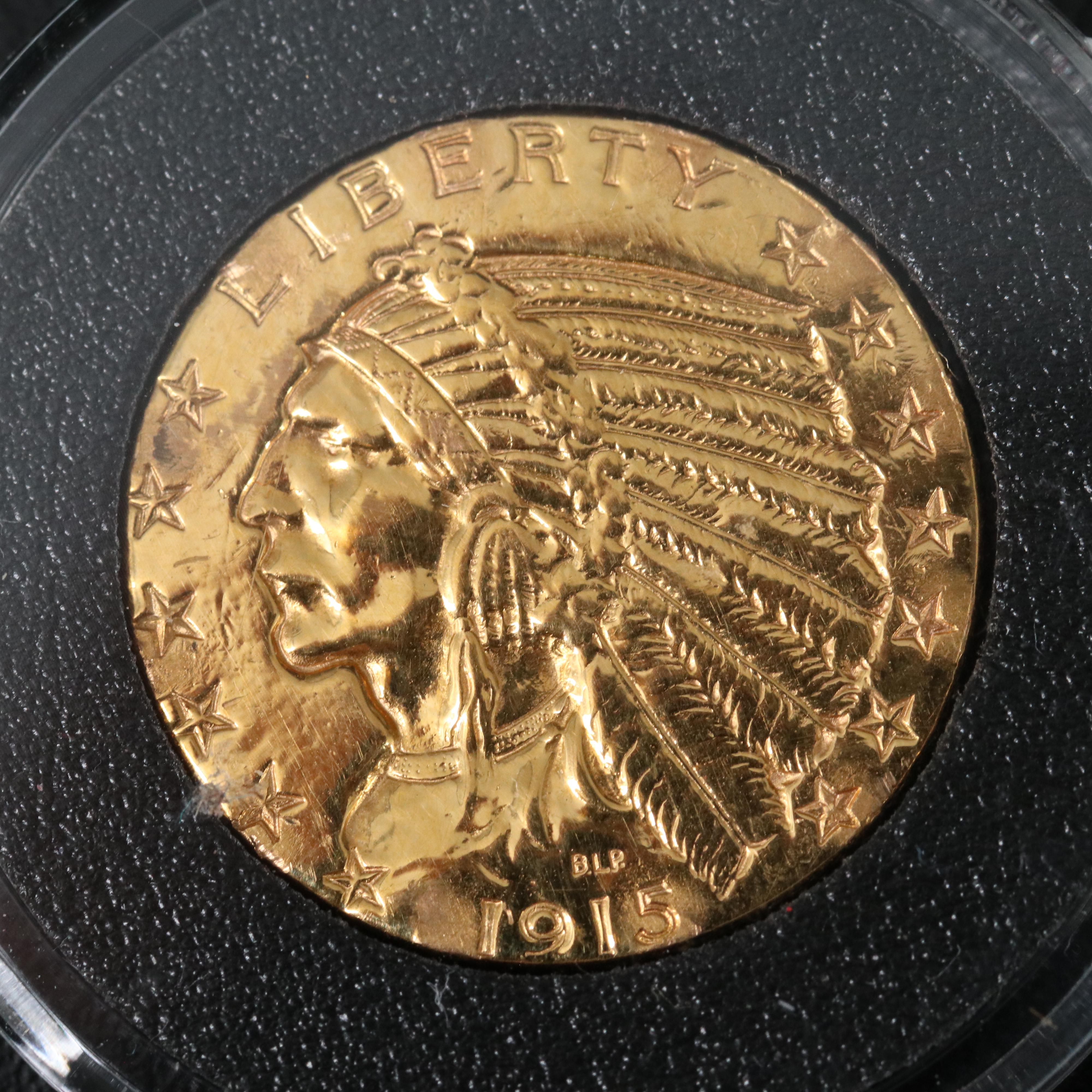 1915 Indian Head $5 Gold Coin