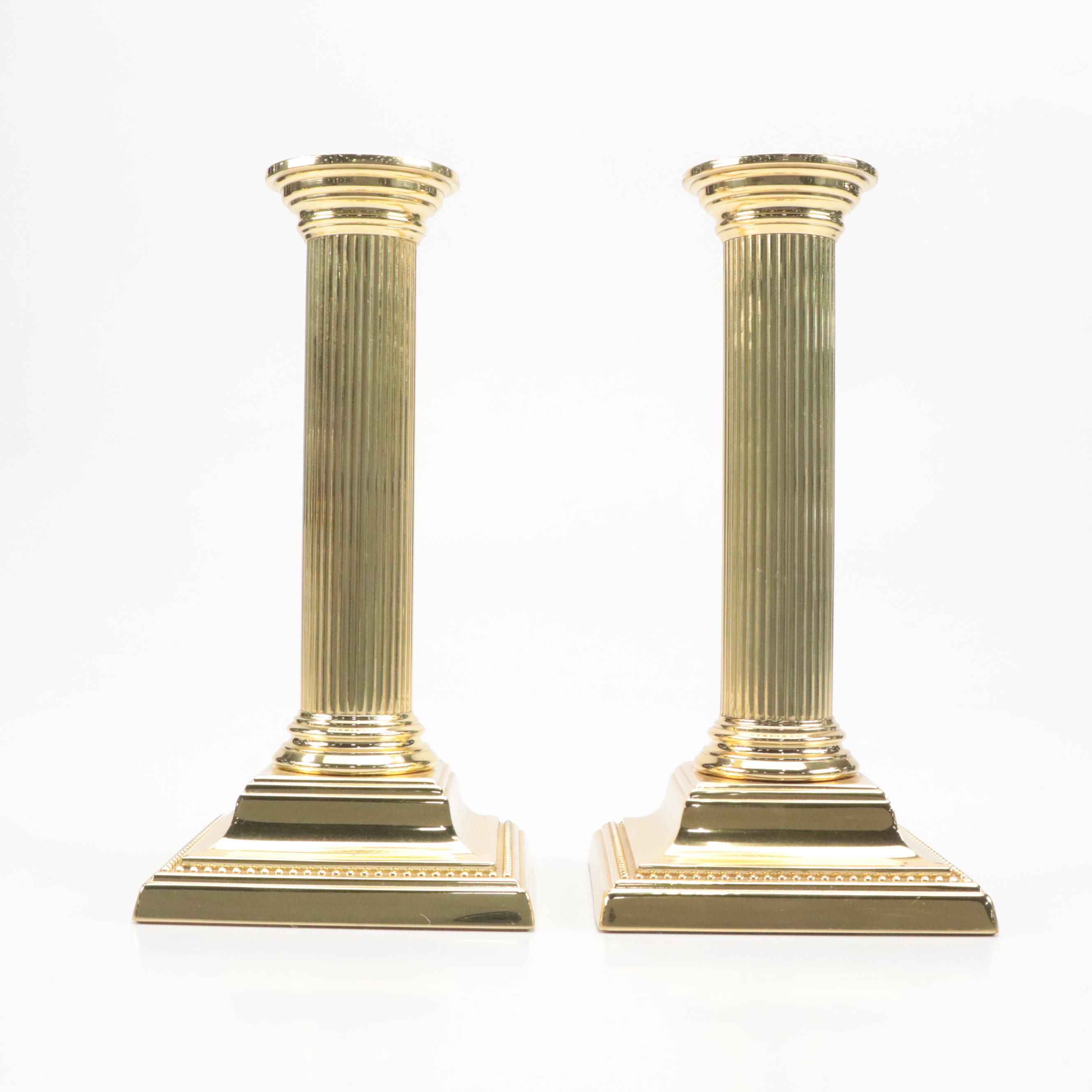 Baldwin Brass Candlesticks with Virginia Metalcrafters Brass Candlesticks