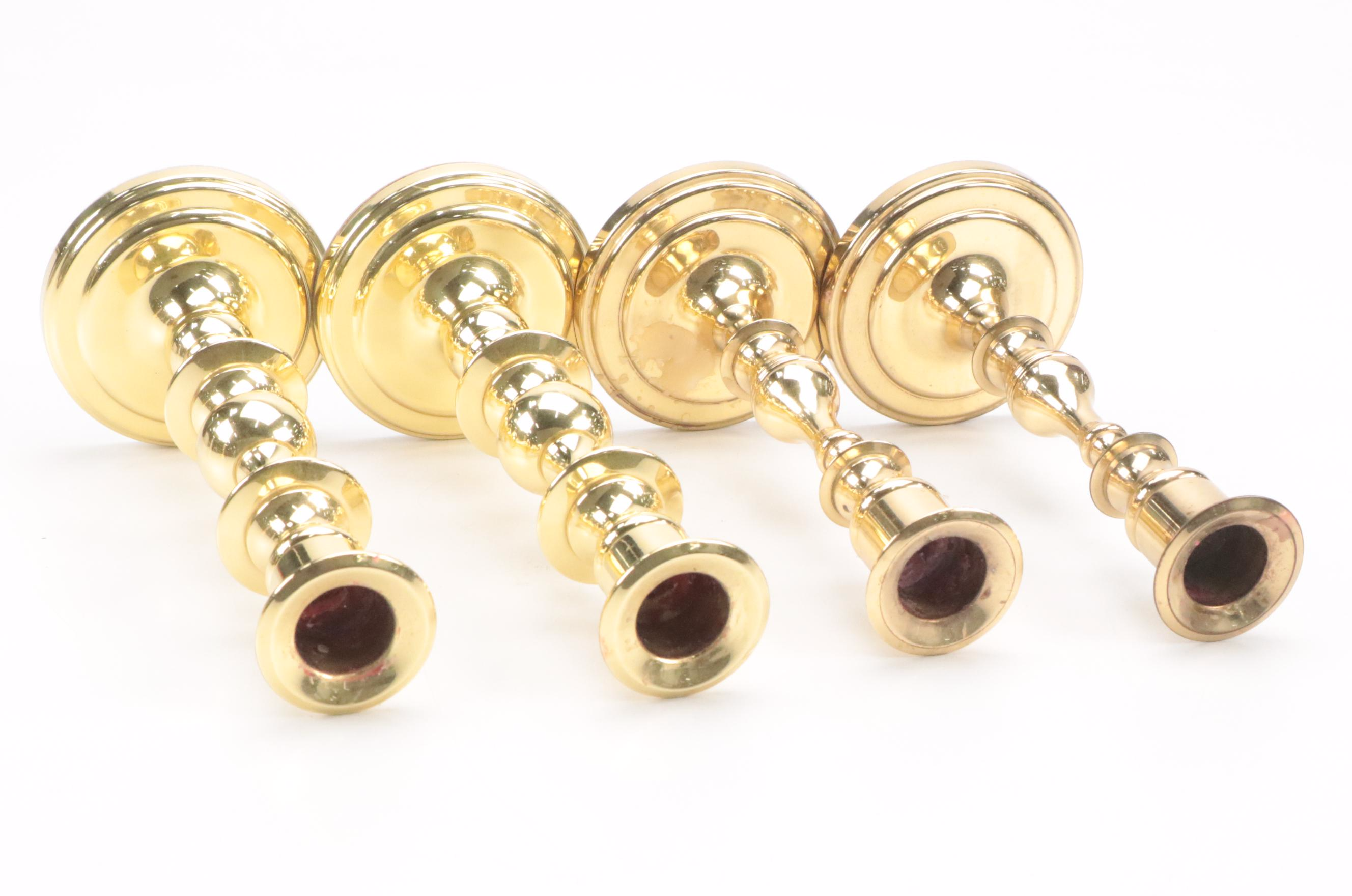 Baldwin Brass Candlesticks with Virginia Metalcrafters Brass Candlesticks