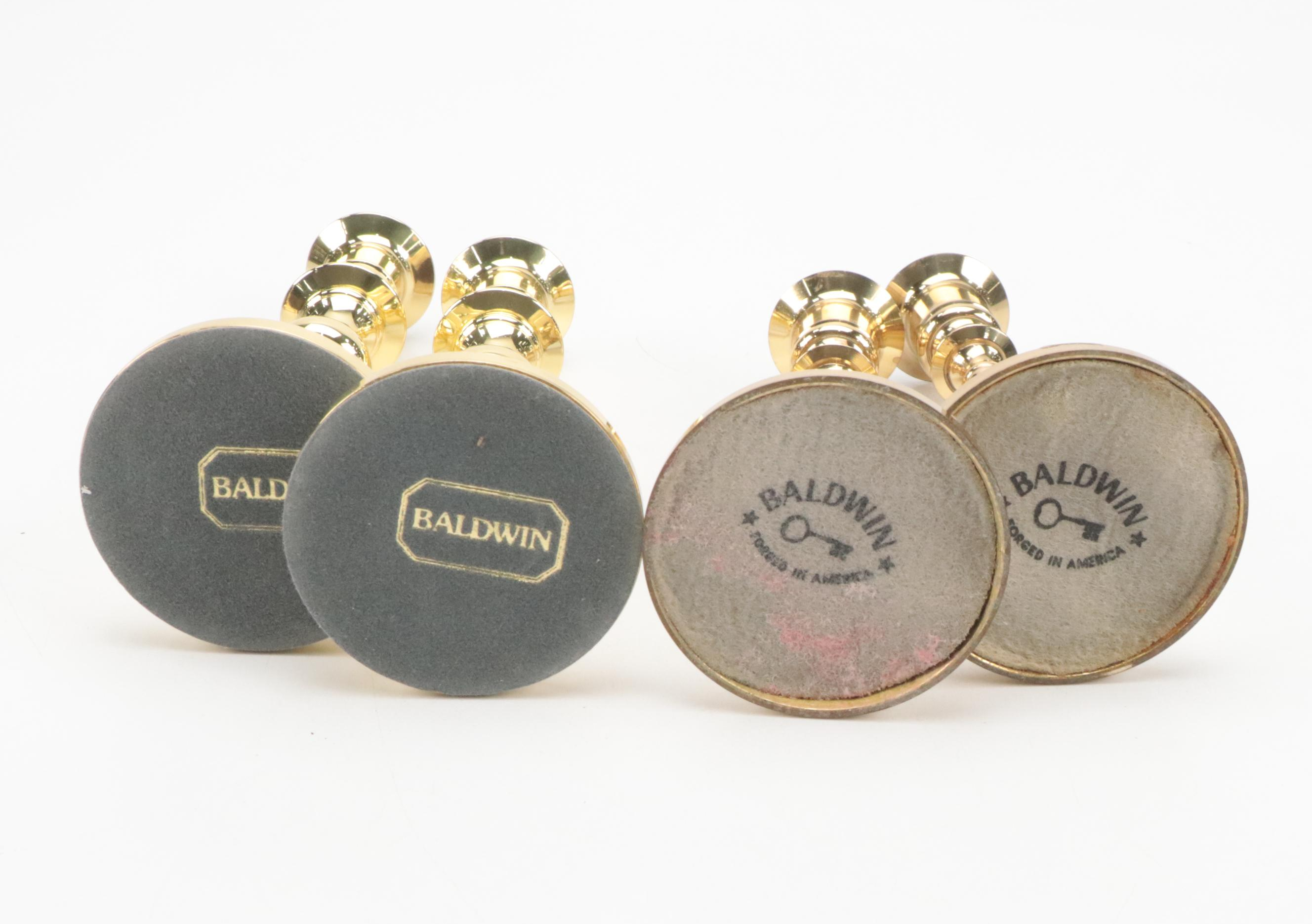 Baldwin Brass Candlesticks with Virginia Metalcrafters Brass Candlesticks