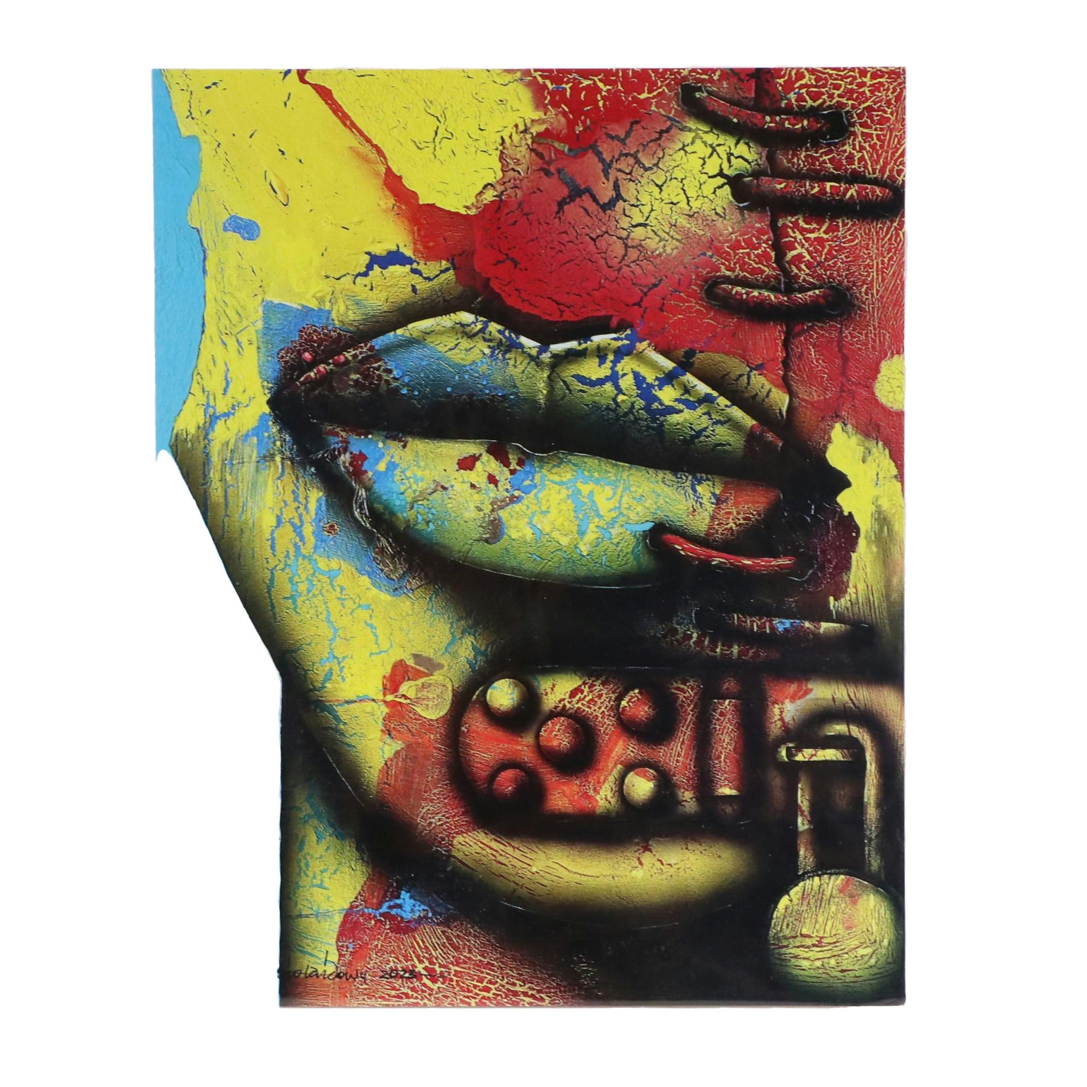 Abiola Idowu Surrealist Offset Lithograph Portrait, 2024