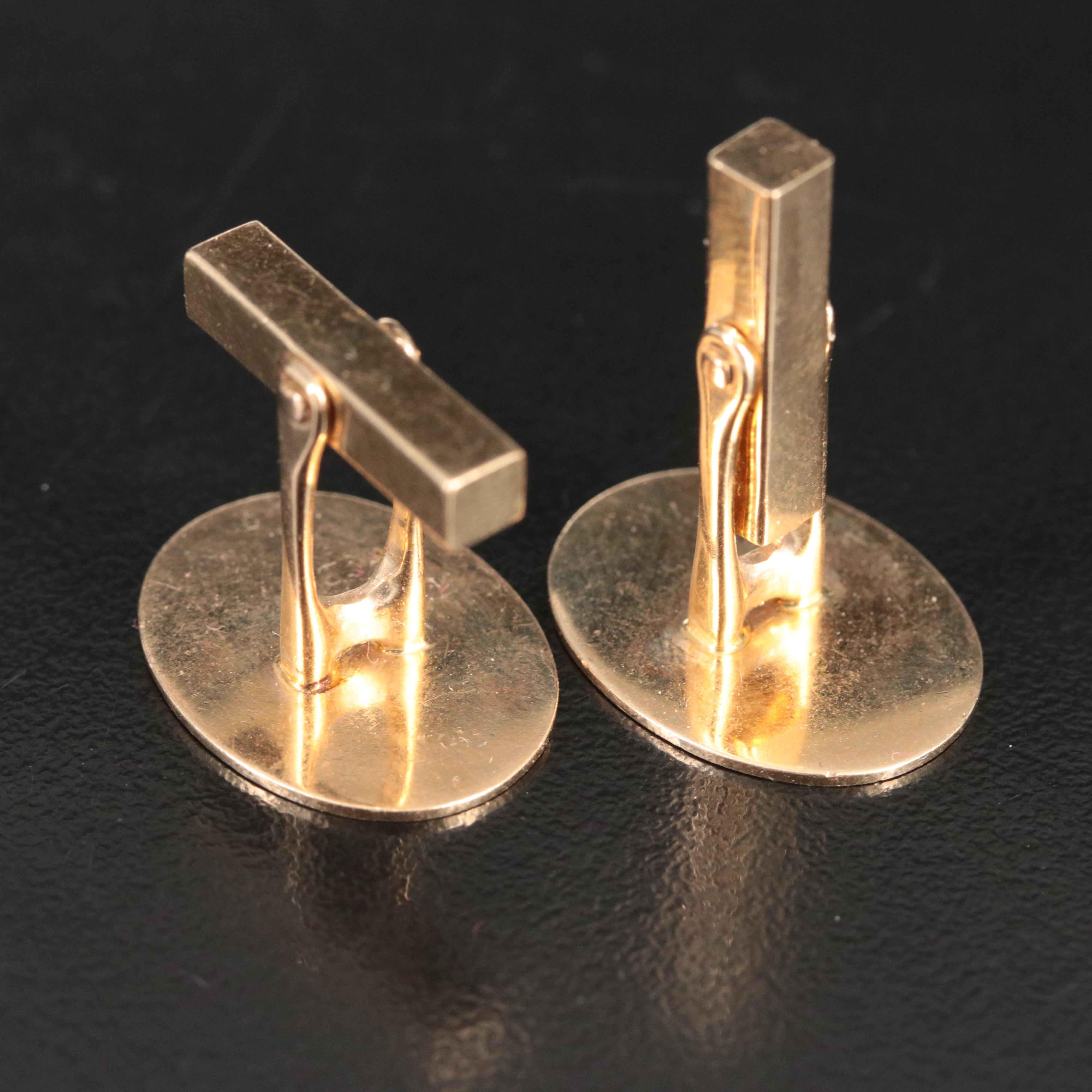 Tiffany & Co. 14K Oval Monogram Cufflinks Vintage