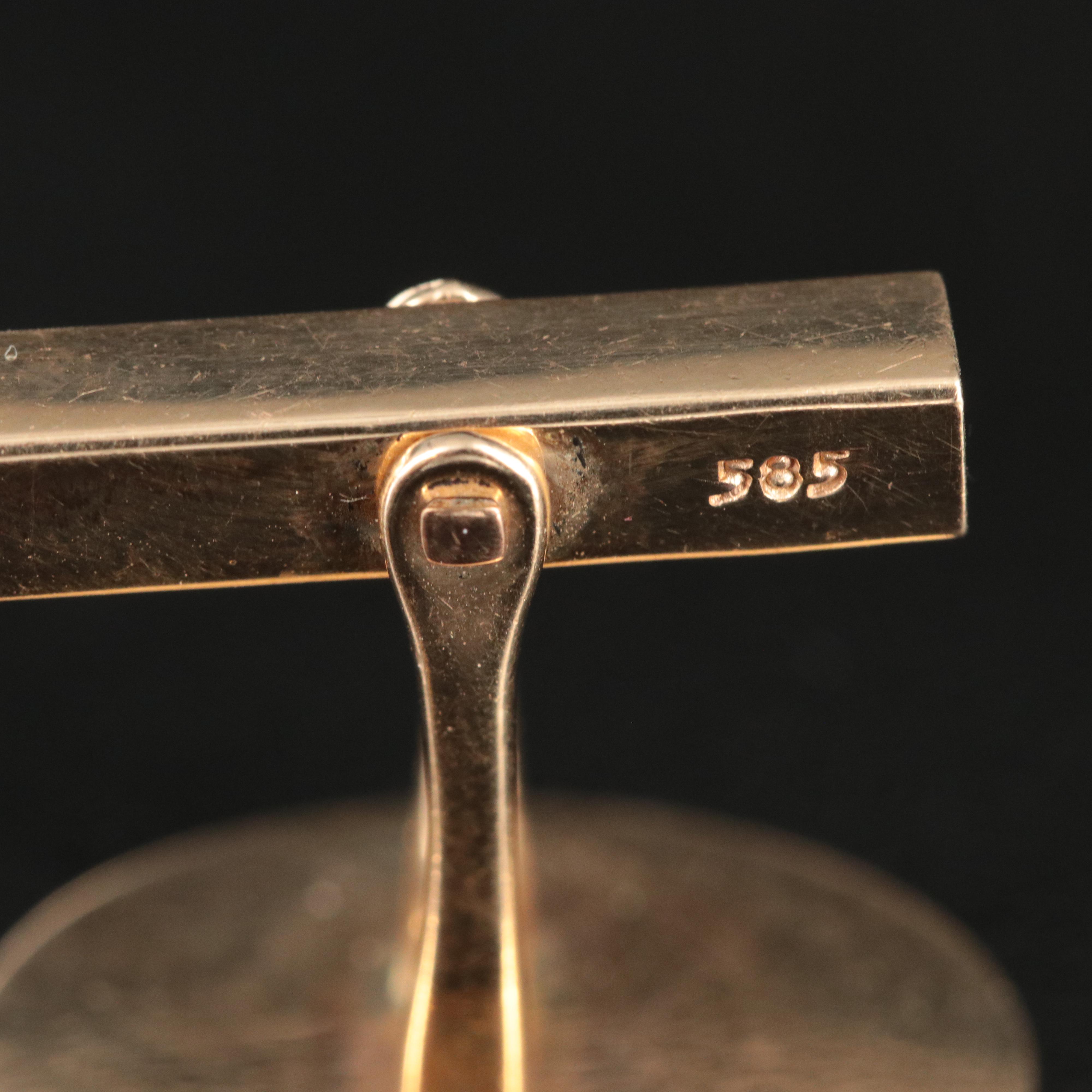 Tiffany & Co. 14K Oval Monogram Cufflinks Vintage