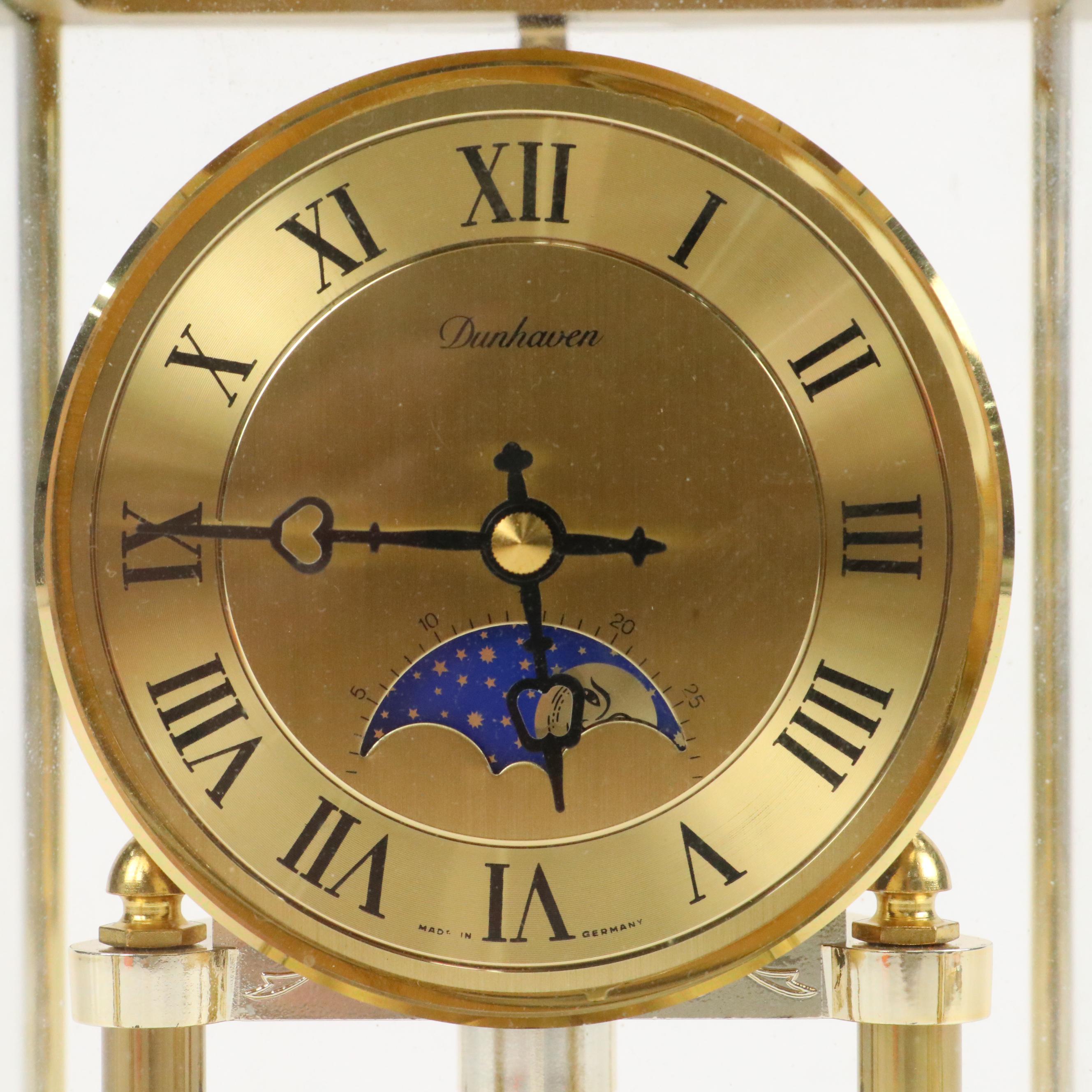 Dunhaven Brass and Glass Carriage Clock with Magnifying Glass and Cello Clock