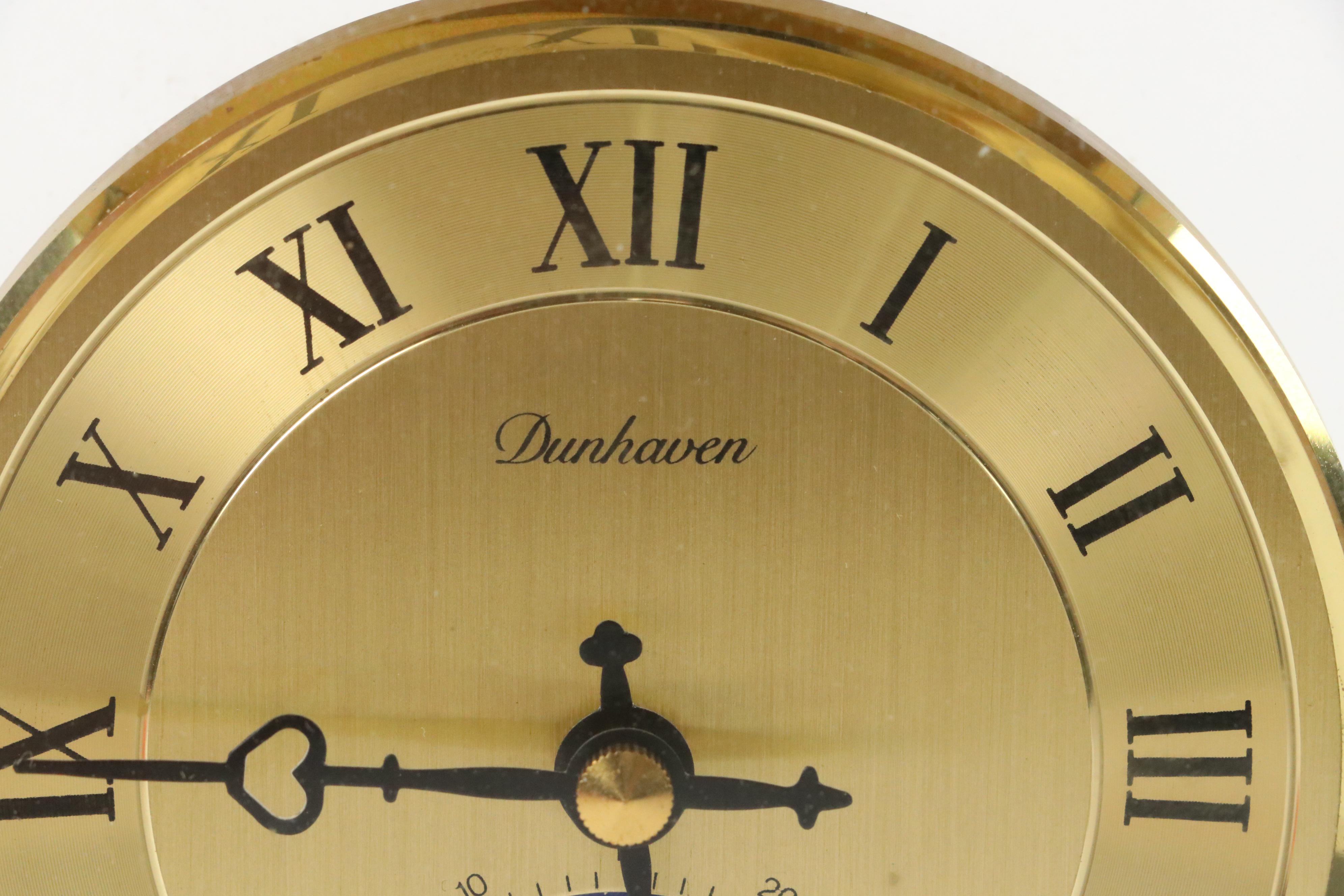 Dunhaven Brass and Glass Carriage Clock with Magnifying Glass and Cello Clock