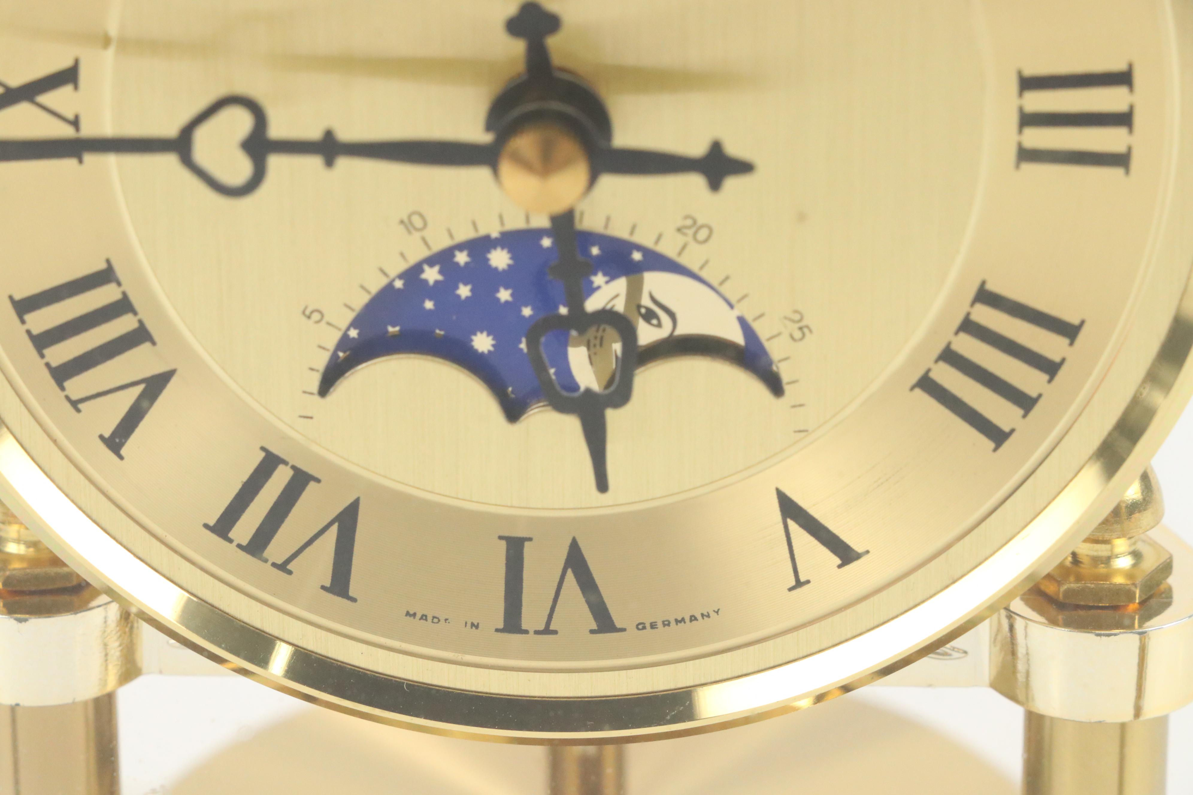 Dunhaven Brass and Glass Carriage Clock with Magnifying Glass and Cello Clock