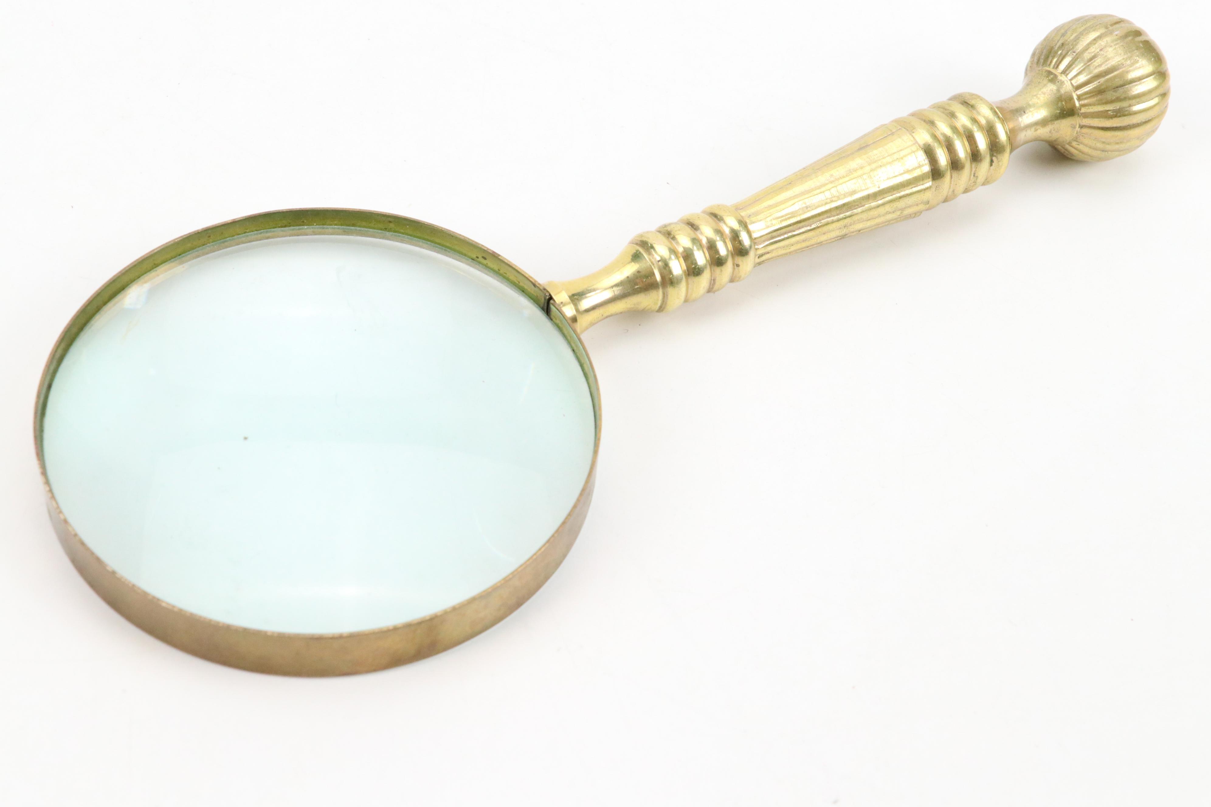 Dunhaven Brass and Glass Carriage Clock with Magnifying Glass and Cello Clock