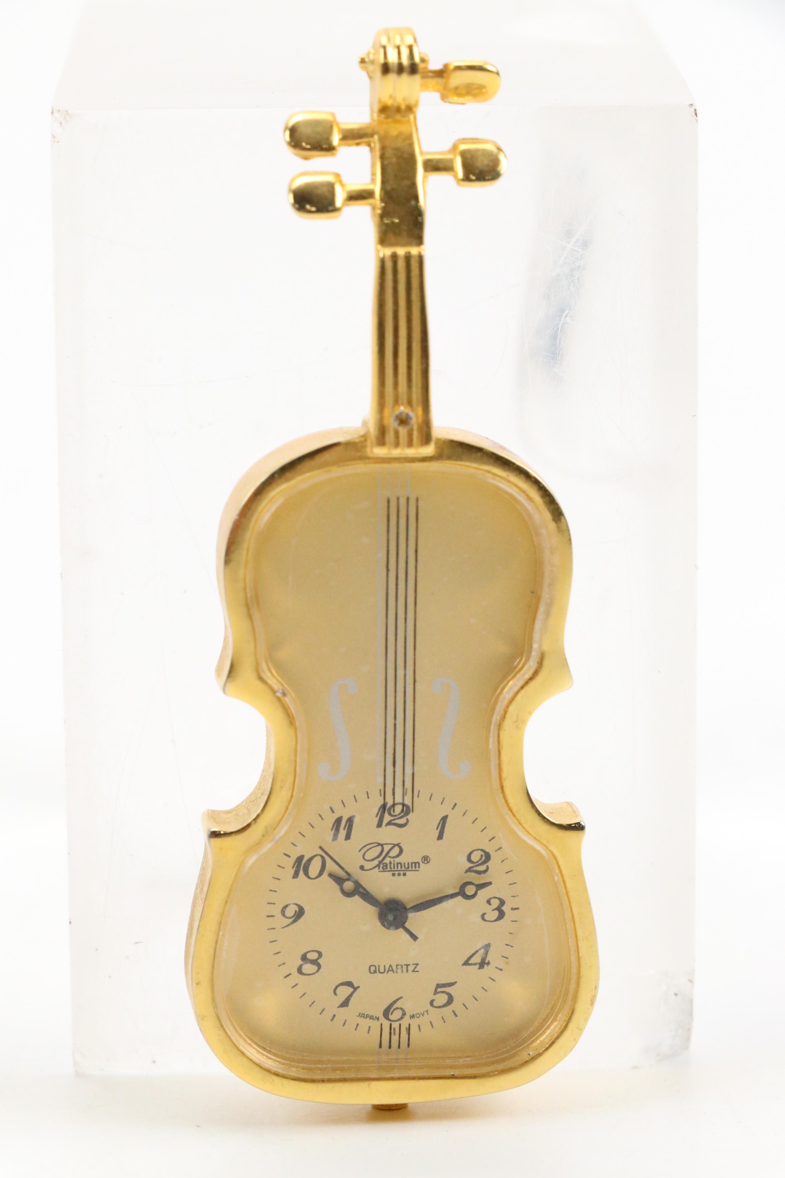 Dunhaven Brass and Glass Carriage Clock with Magnifying Glass and Cello Clock