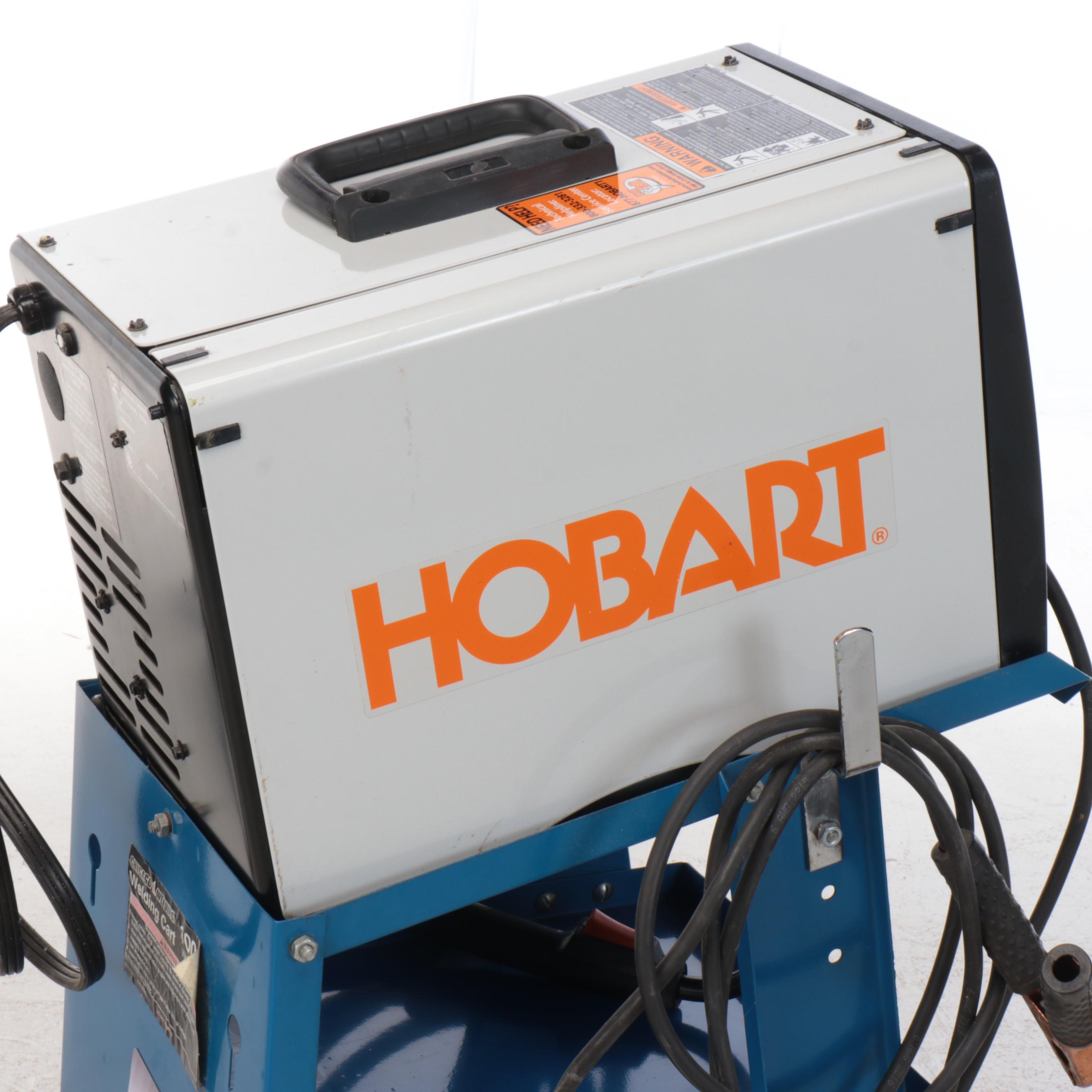 Hobart Handler 125 EZ 115V Gasless Wire Feed Welder on Welding Cart