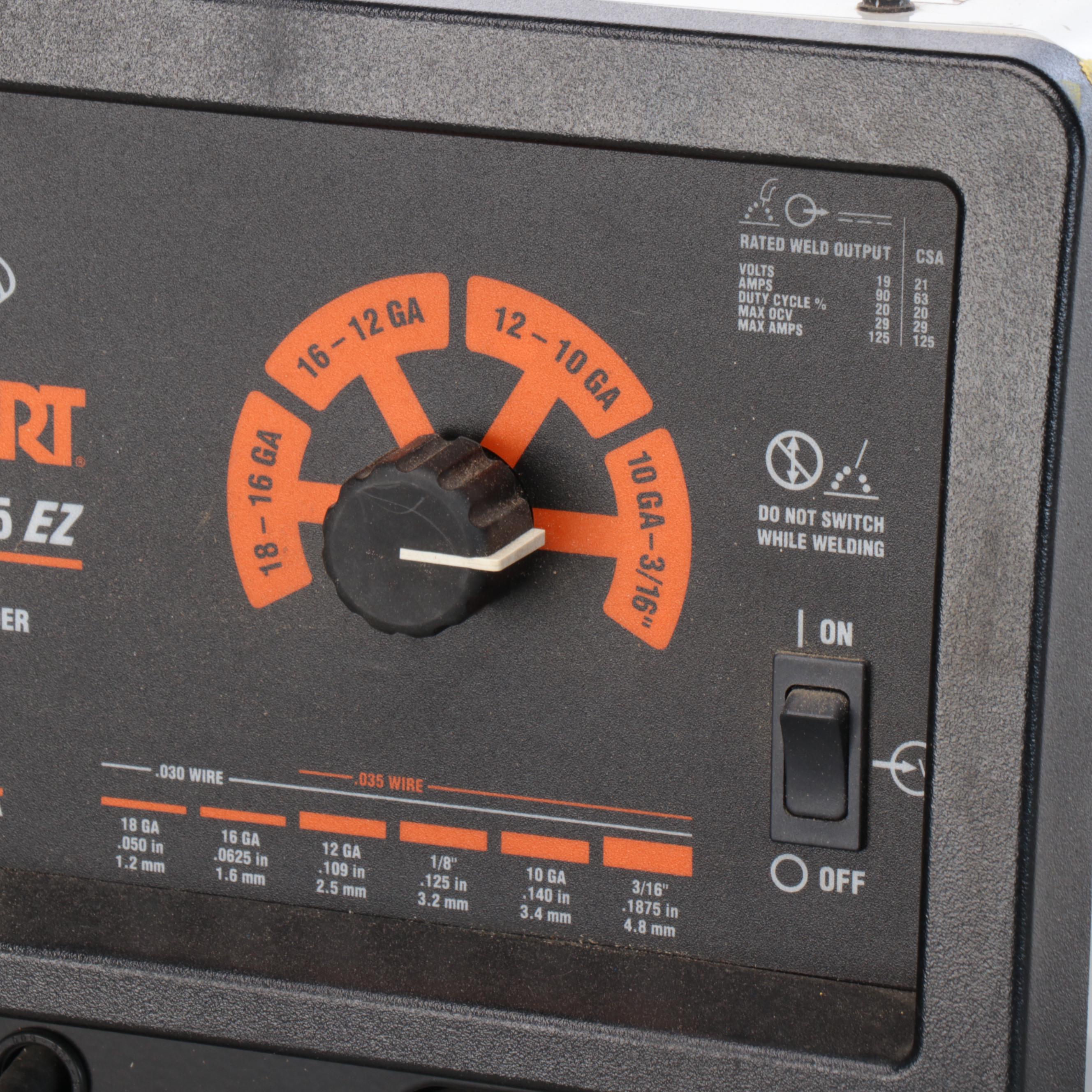 Hobart Handler 125 EZ 115V Gasless Wire Feed Welder on Welding Cart