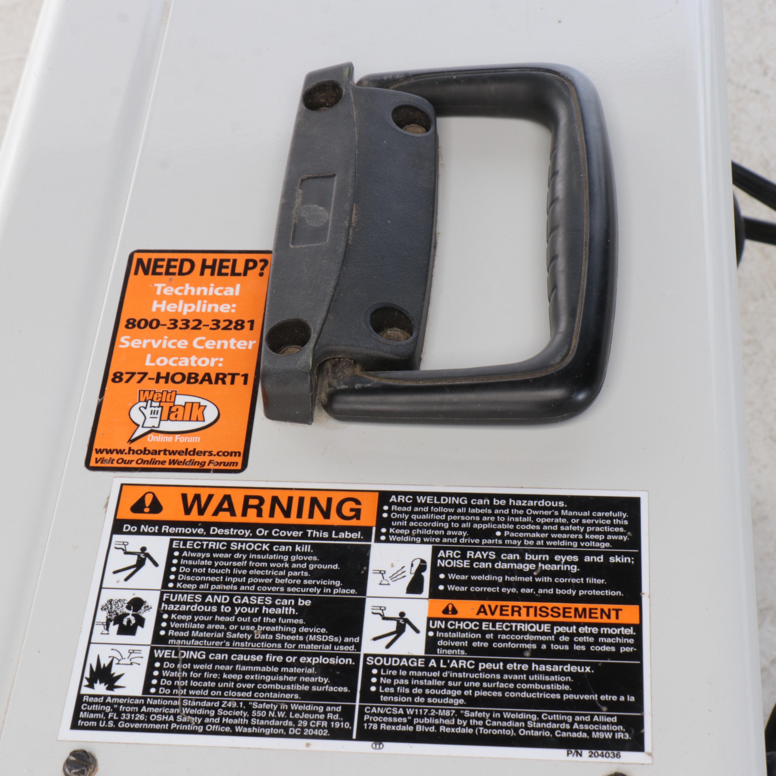 Hobart Handler 125 EZ 115V Gasless Wire Feed Welder on Welding Cart