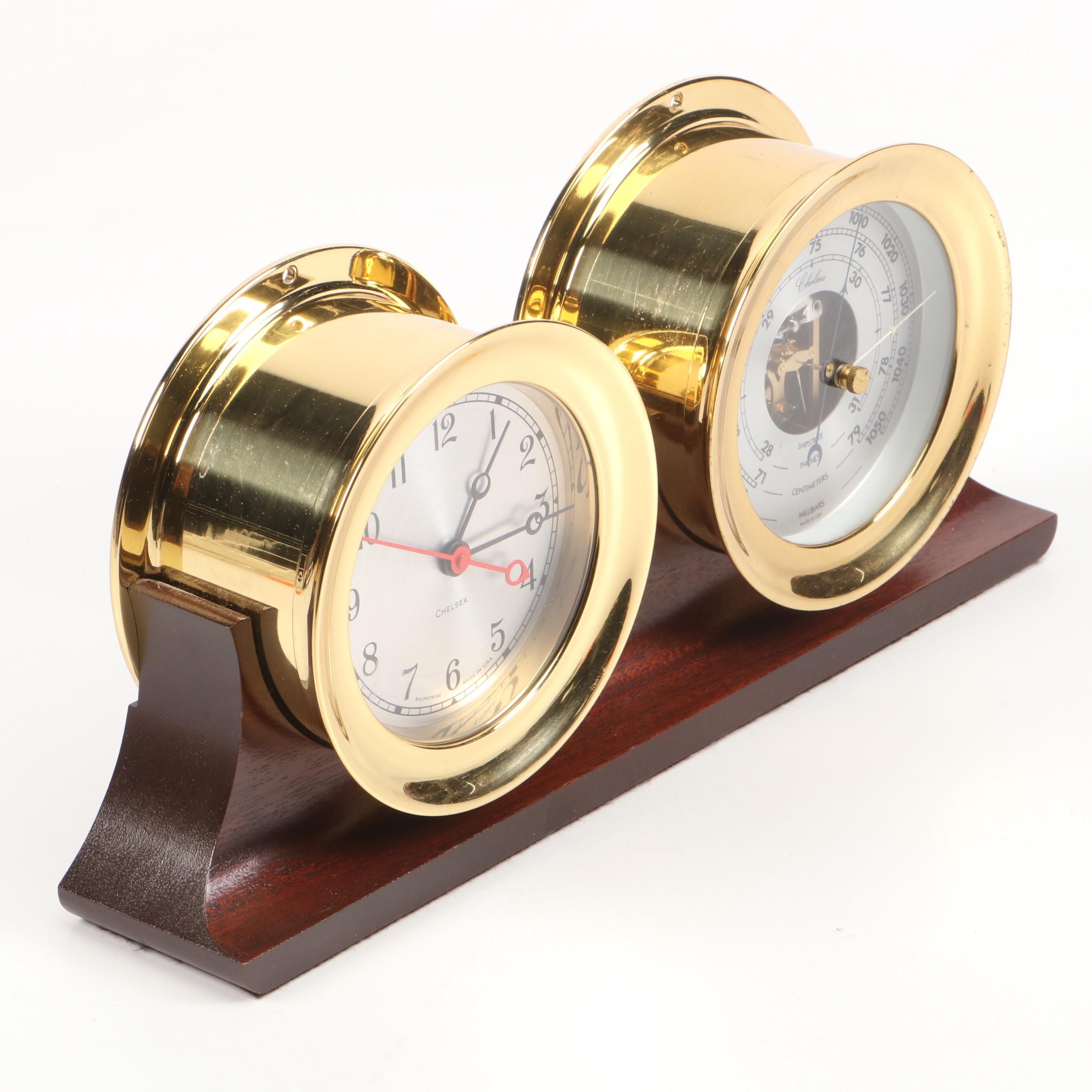 Chelsea Clock Co. "Shipstrike" Combination Ship's Clock and Barometer