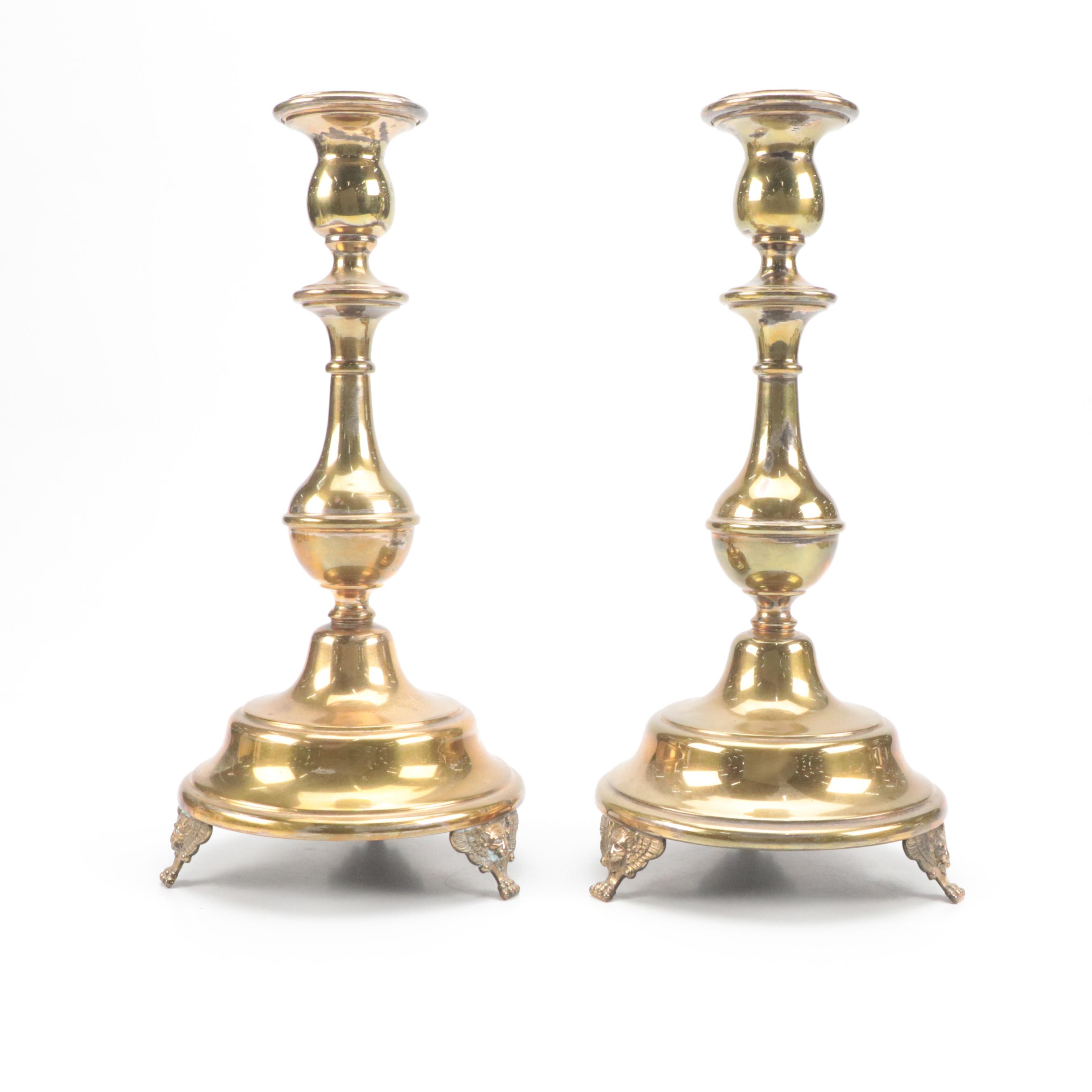 Indian and Other Cast Brass Candlesticks, Candle Holders and Wick Trimmer