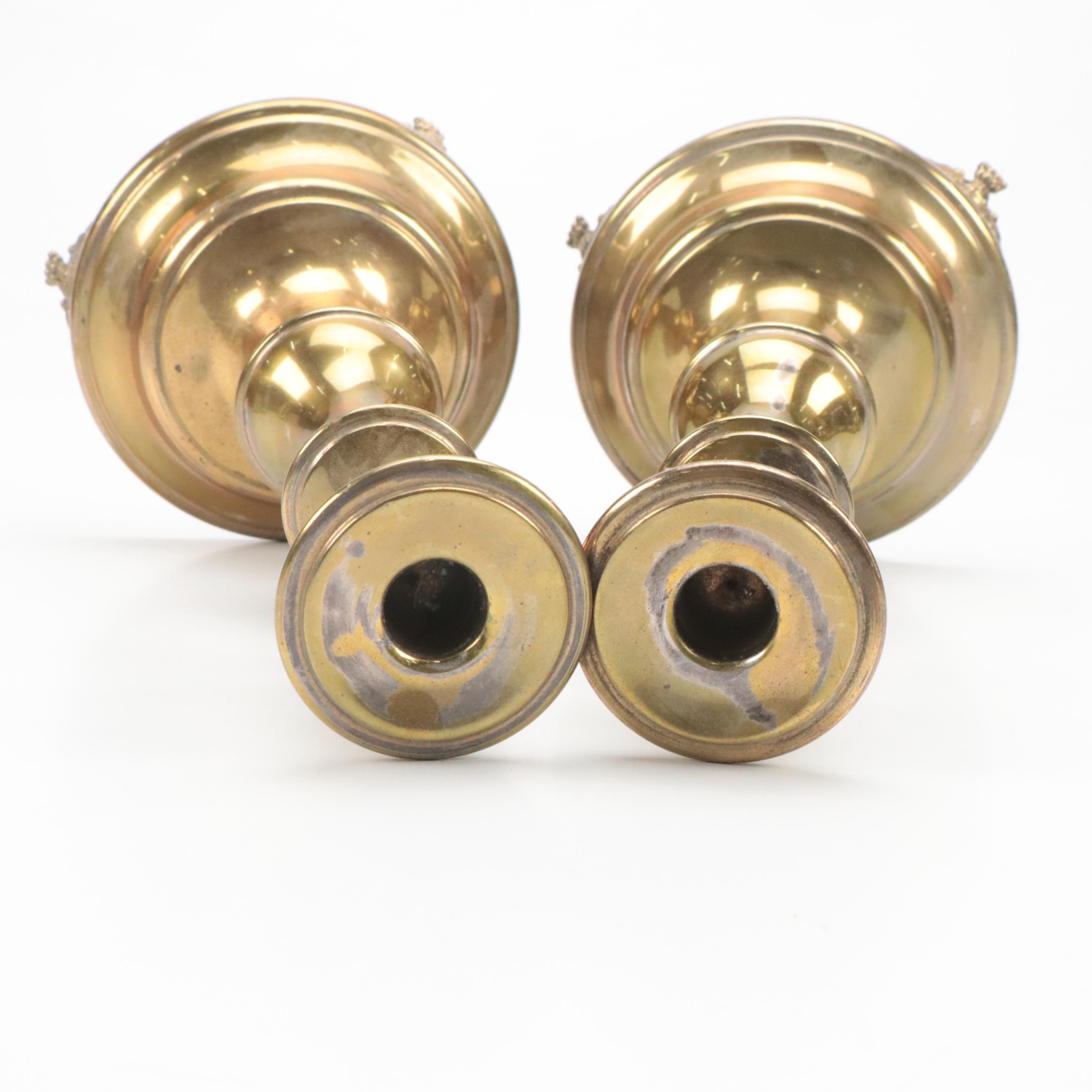 Indian and Other Cast Brass Candlesticks, Candle Holders and Wick Trimmer