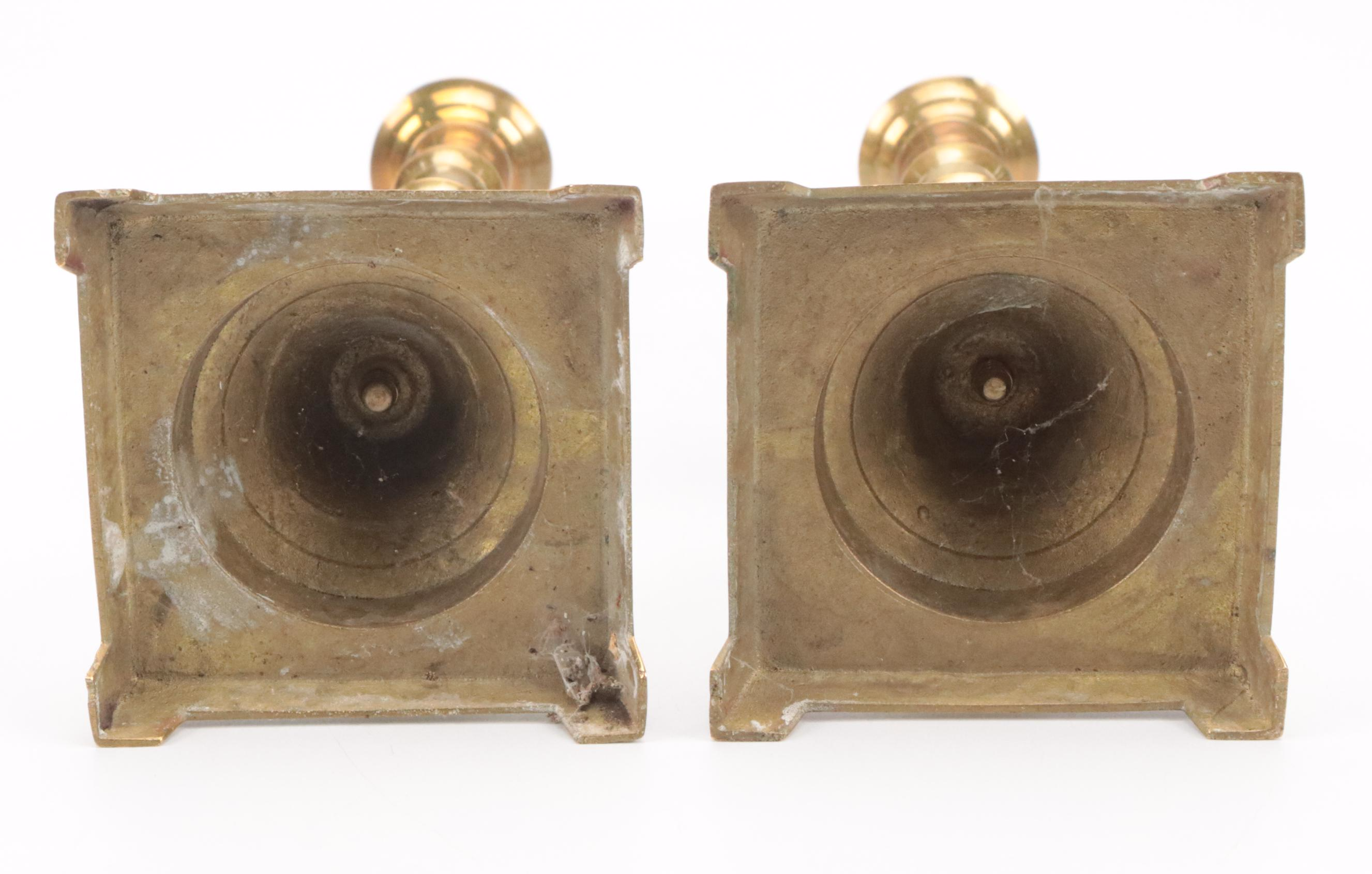 Indian and Other Cast Brass Candlesticks, Candle Holders and Wick Trimmer