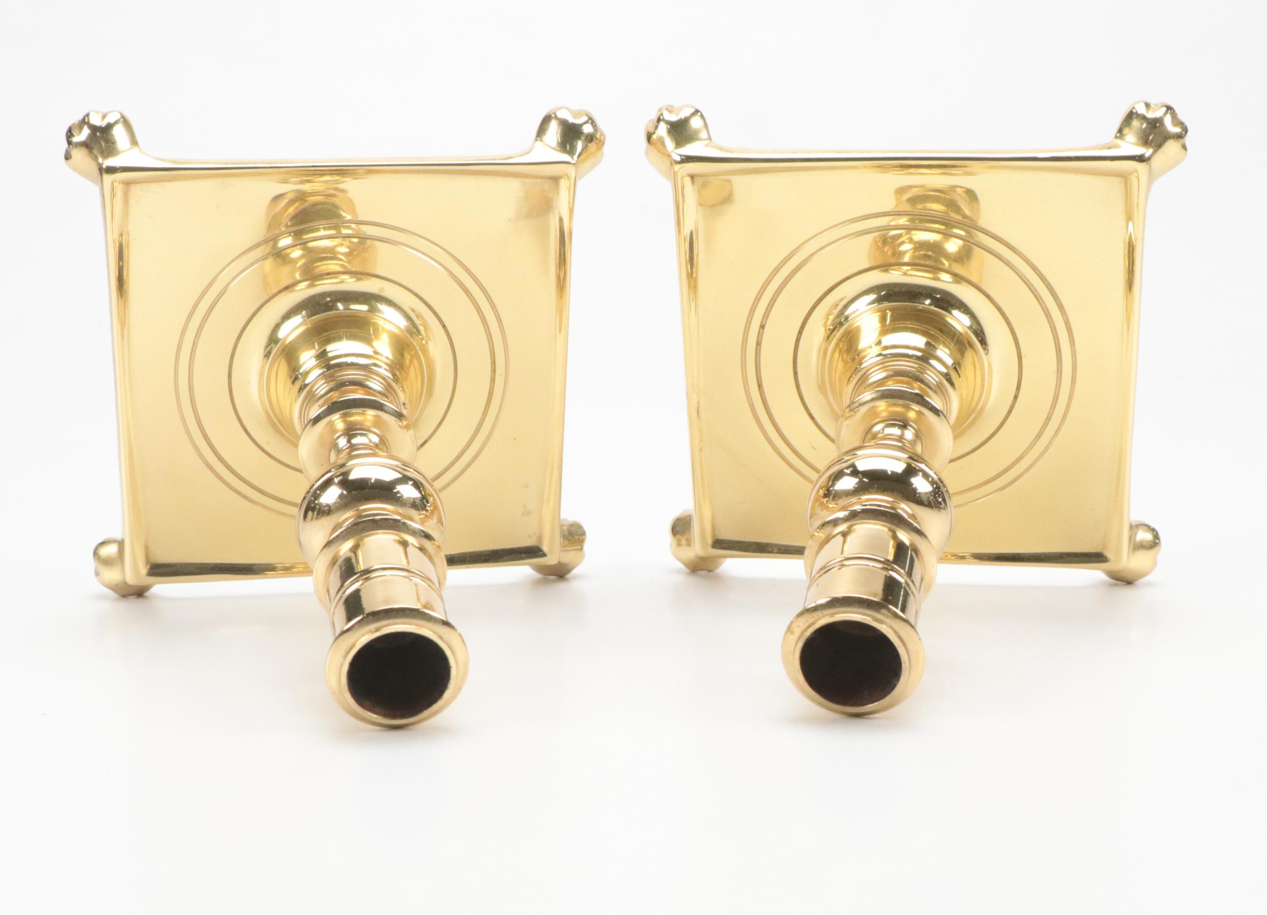 Indian and Other Cast Brass Candlesticks, Candle Holders and Wick Trimmer