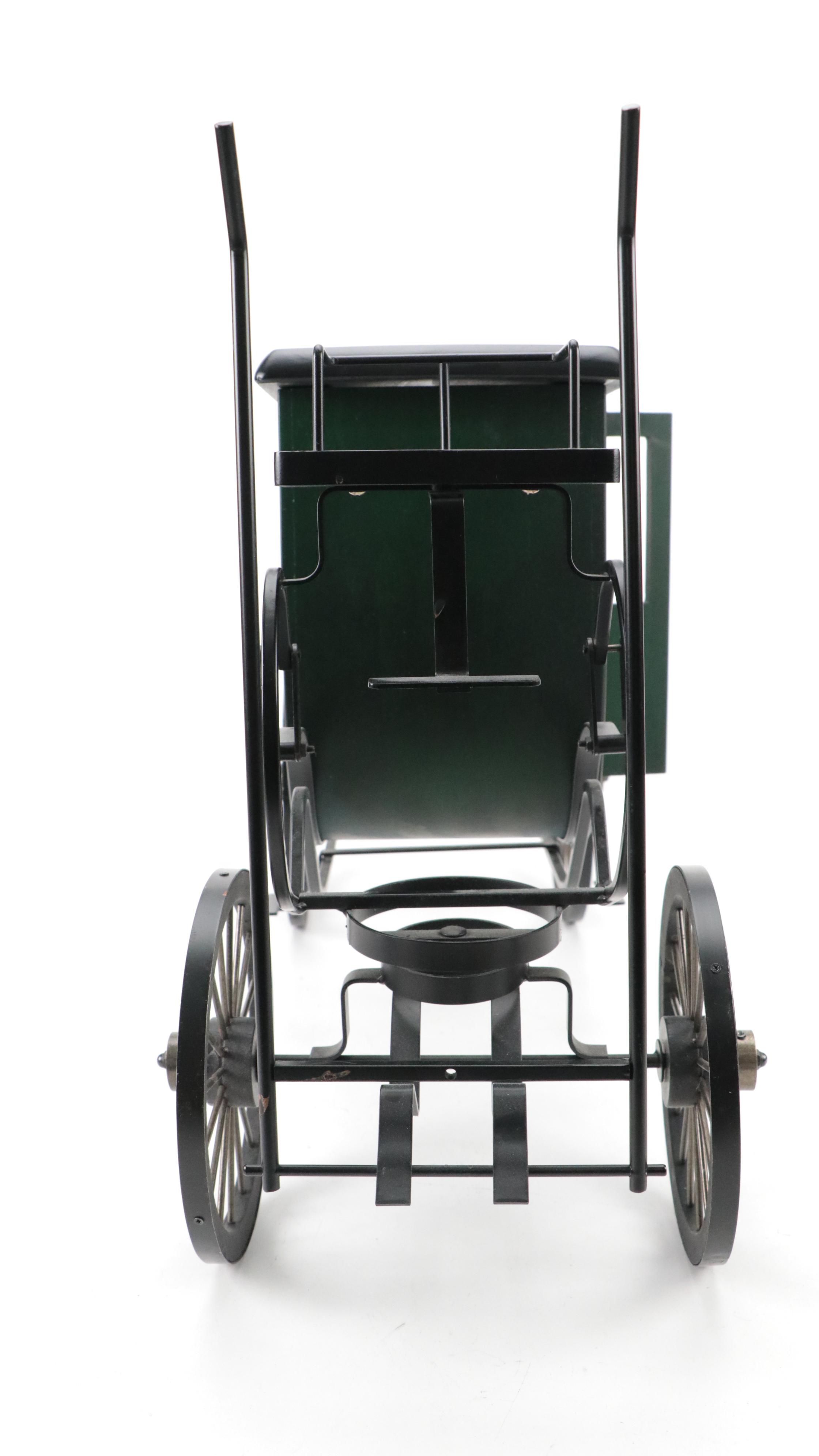 Byers' Choice Wood Carriage with Leather-Wrapped Horse Figurine