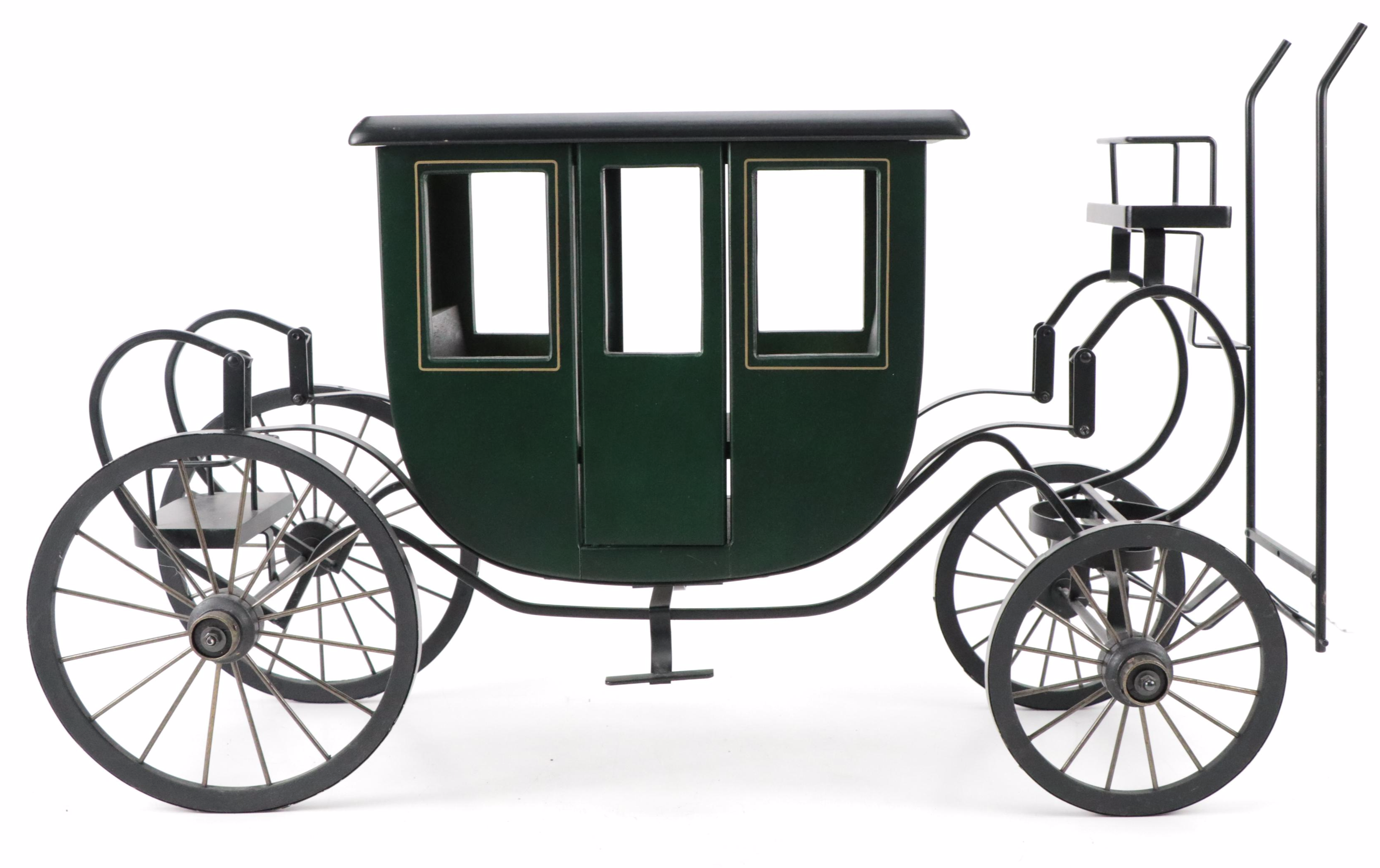 Byers' Choice Wood Carriage with Leather-Wrapped Horse Figurine