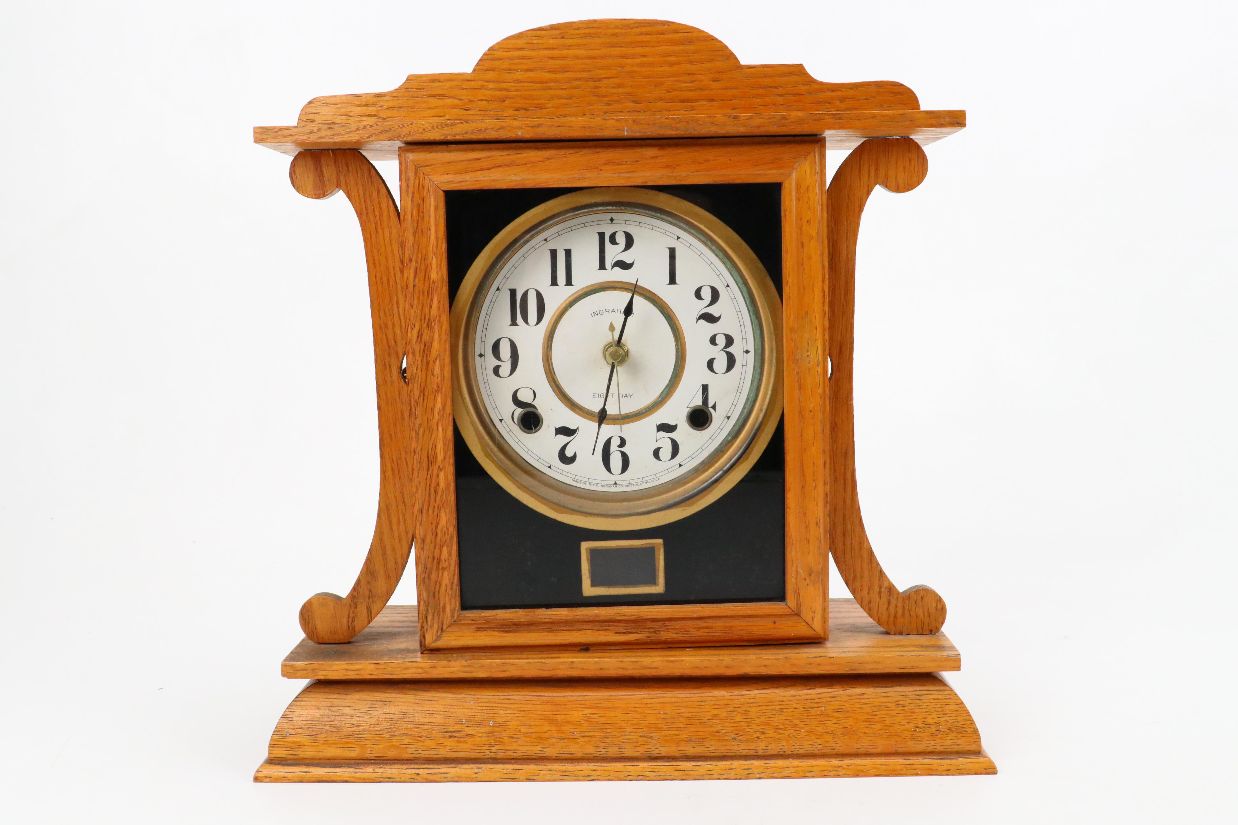 Ingraham "Kitchenette" Mantel Clock with Other Mantel Clock