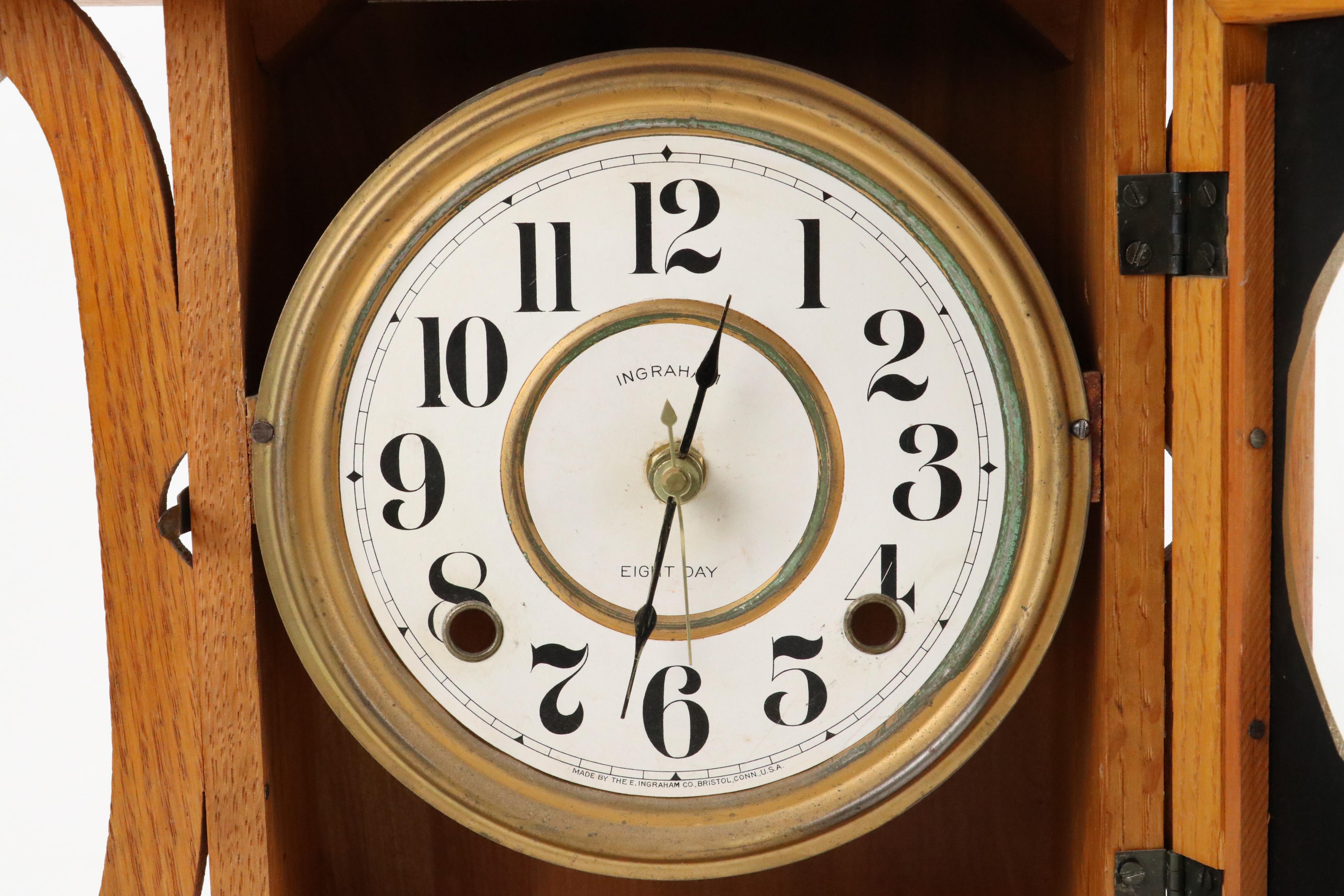 Ingraham "Kitchenette" Mantel Clock with Other Mantel Clock