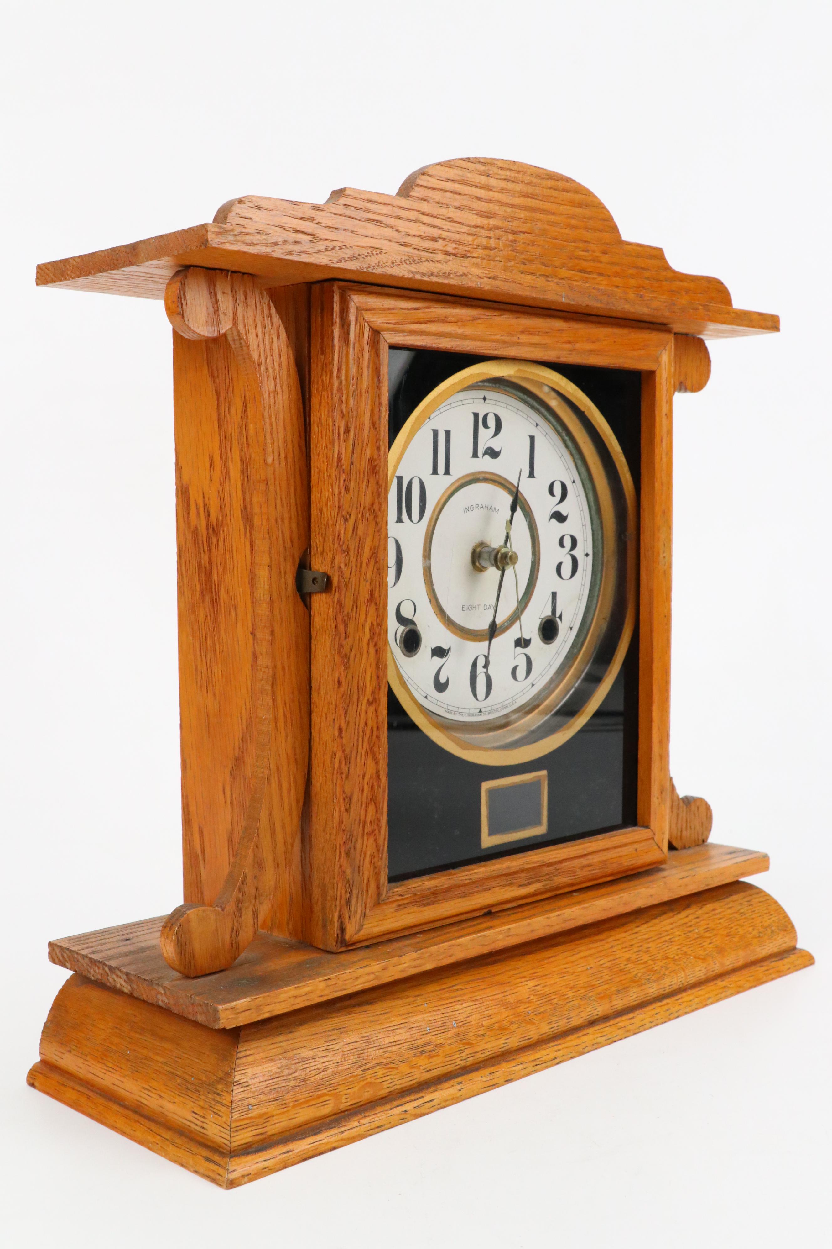 Ingraham "Kitchenette" Mantel Clock with Other Mantel Clock