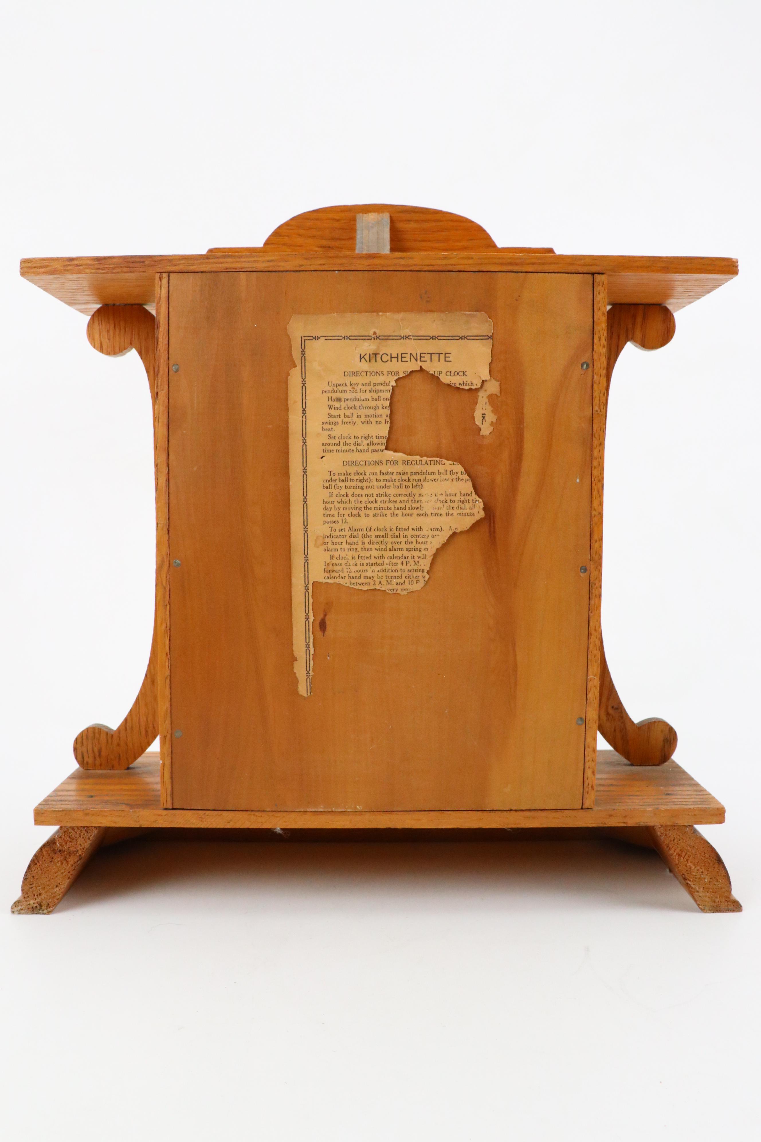 Ingraham "Kitchenette" Mantel Clock with Other Mantel Clock