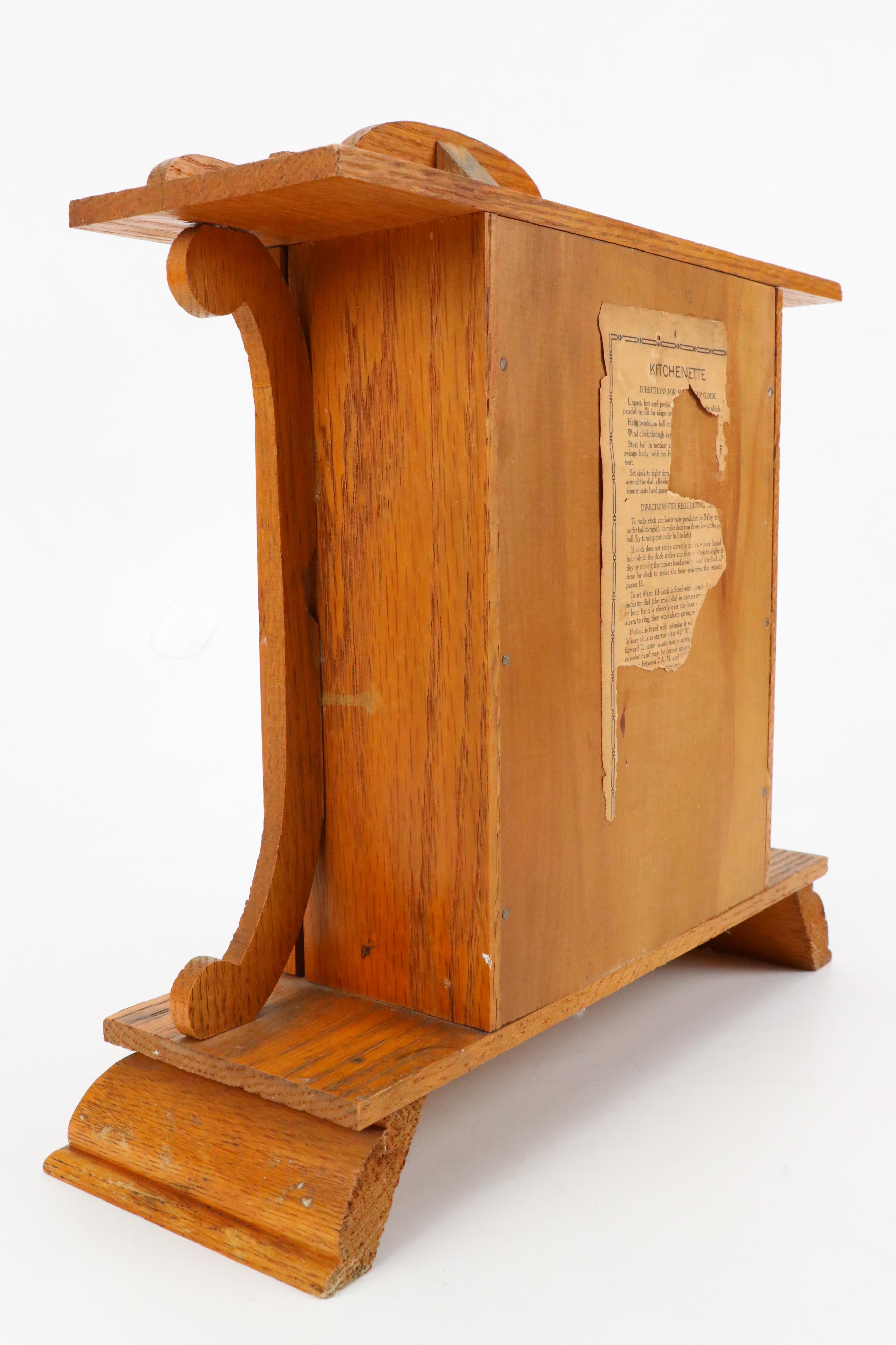 Ingraham "Kitchenette" Mantel Clock with Other Mantel Clock