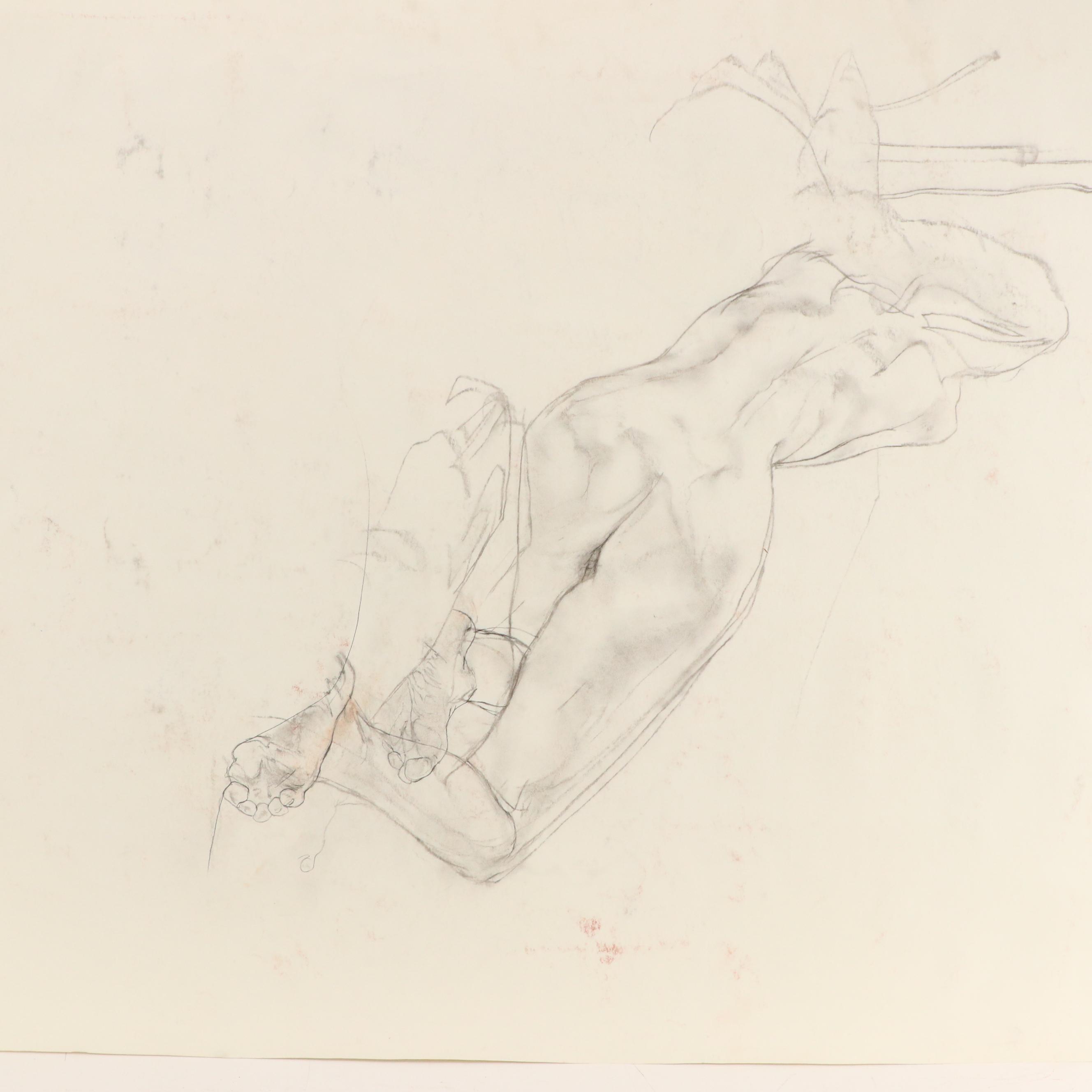 Paul Wagener Gestural Figure Study Drawings, Late 20th Century