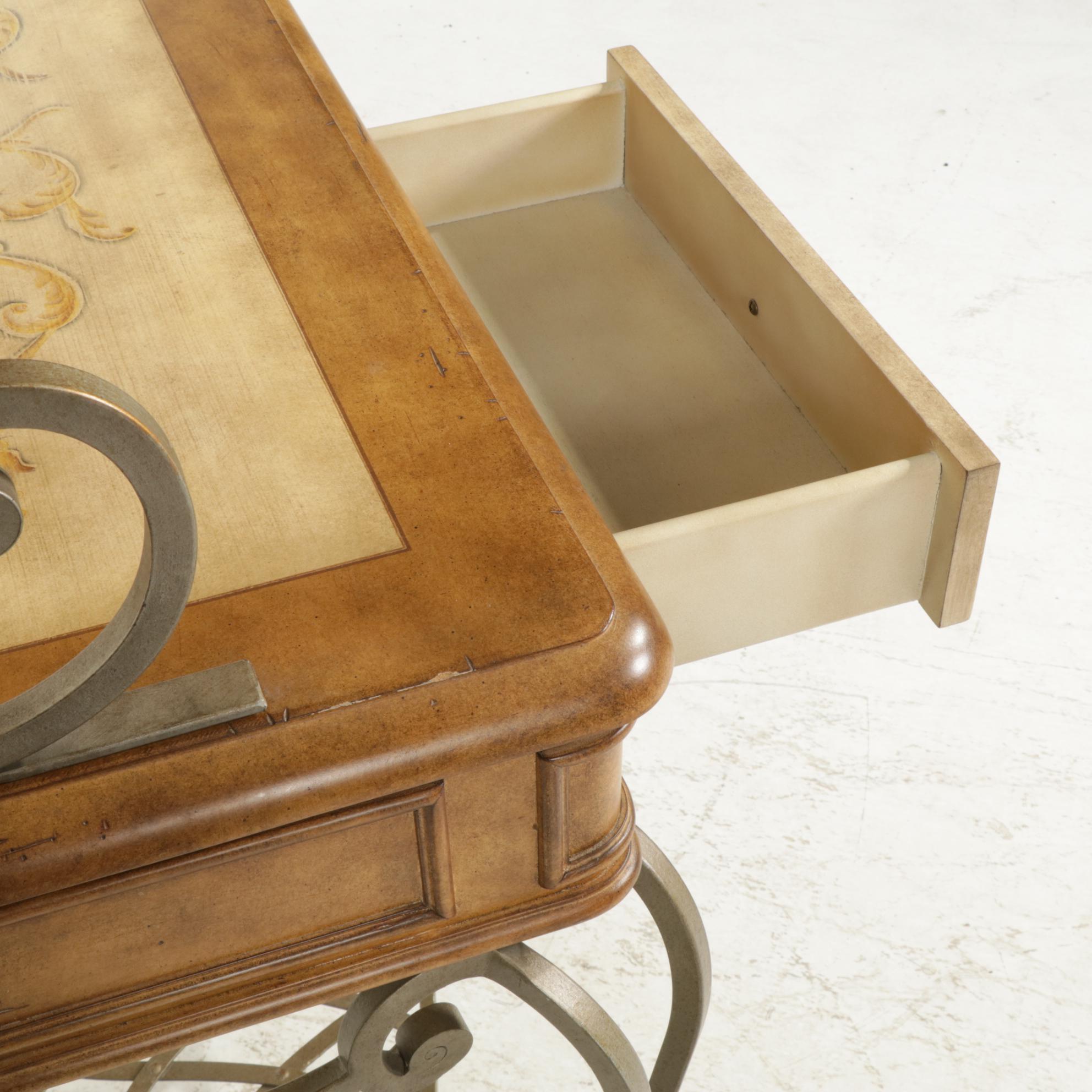 Wrought Iron Baker's Rack with Wood Shelves, 21st Century