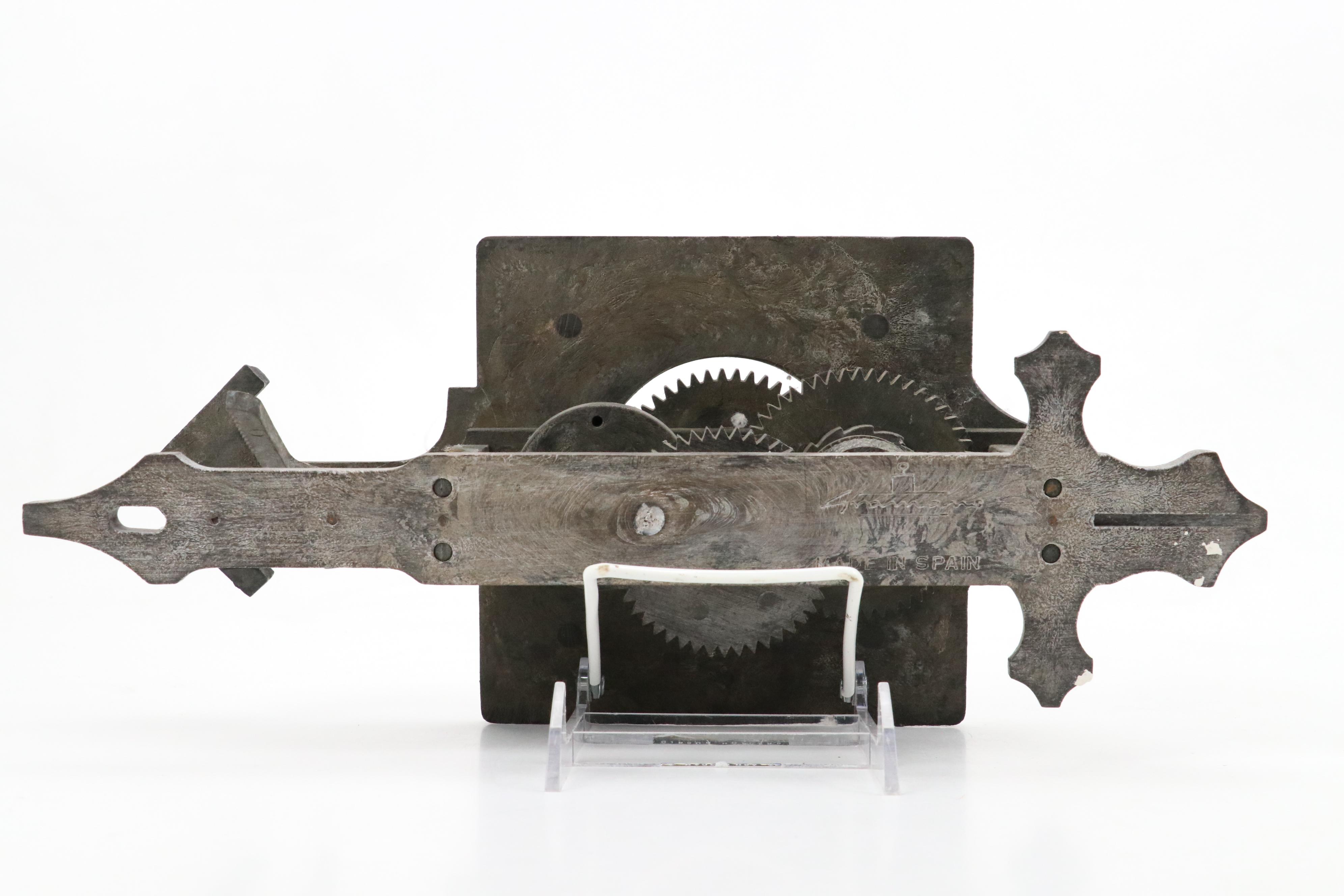 Spanish Gramans Wood Composite Foliot Wall Clock with Other Décor