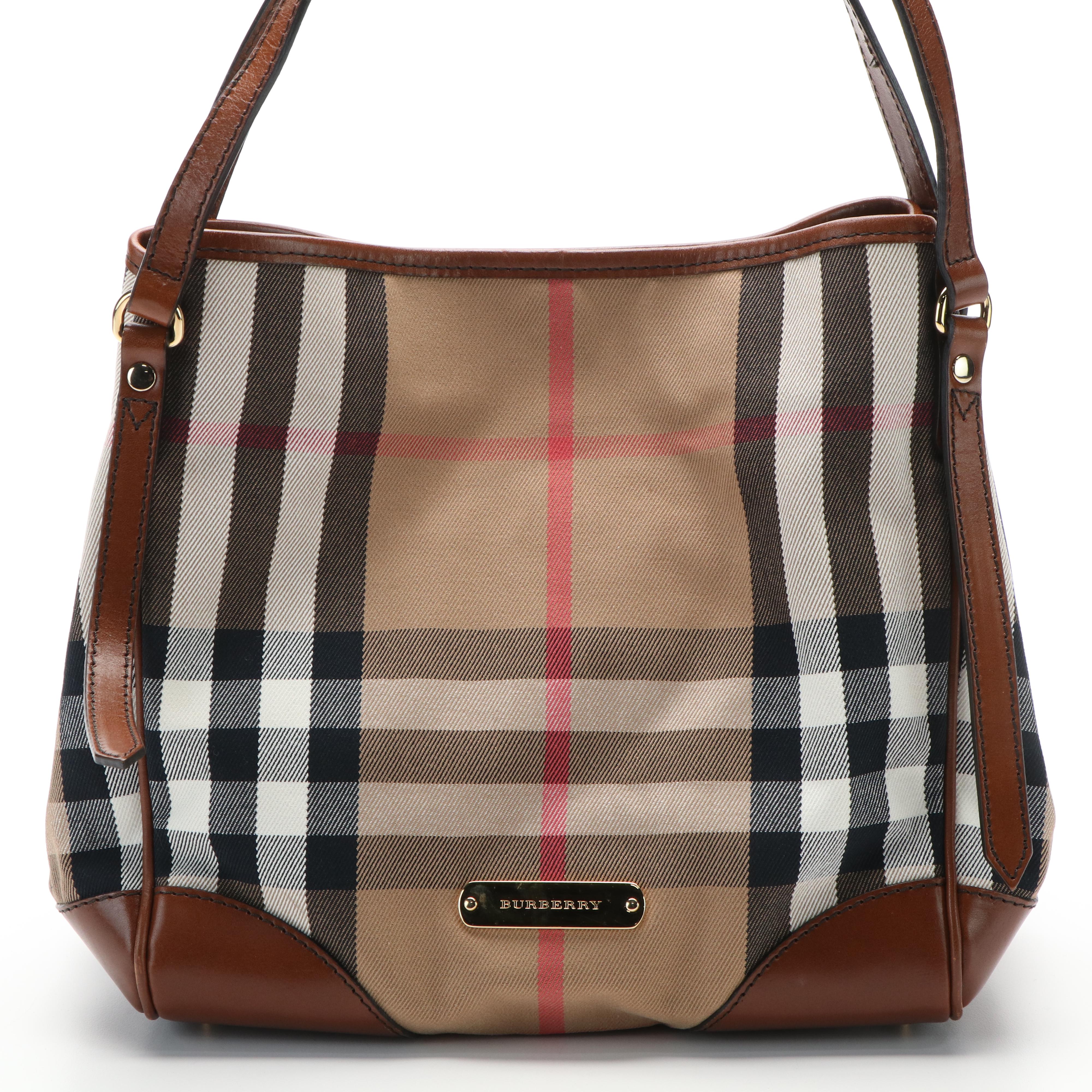 Burberry House Check Canterbury Brown Canvas and Leather Handbag