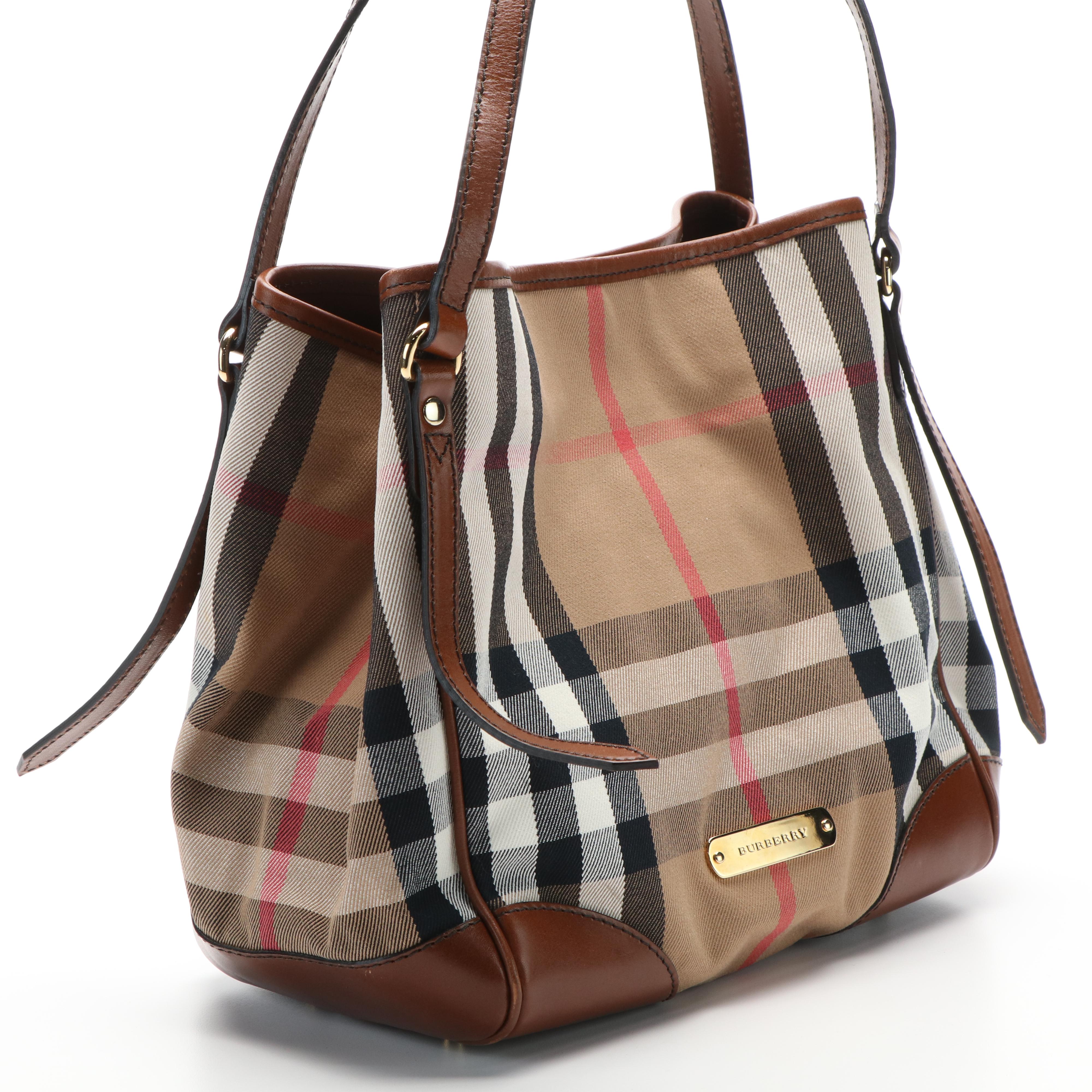 Burberry House Check Canterbury Brown Canvas and Leather Handbag