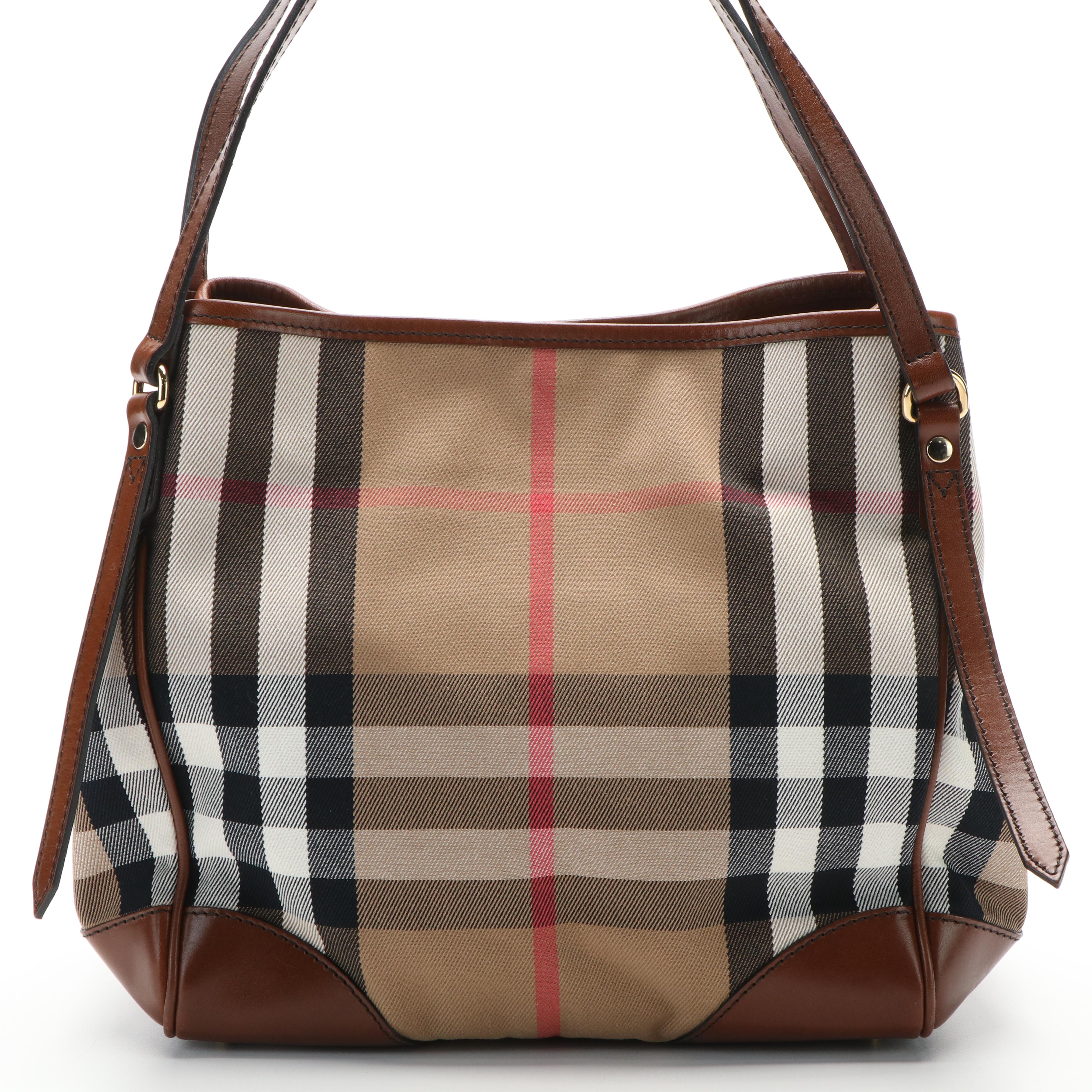Burberry House Check Canterbury Brown Canvas and Leather Handbag