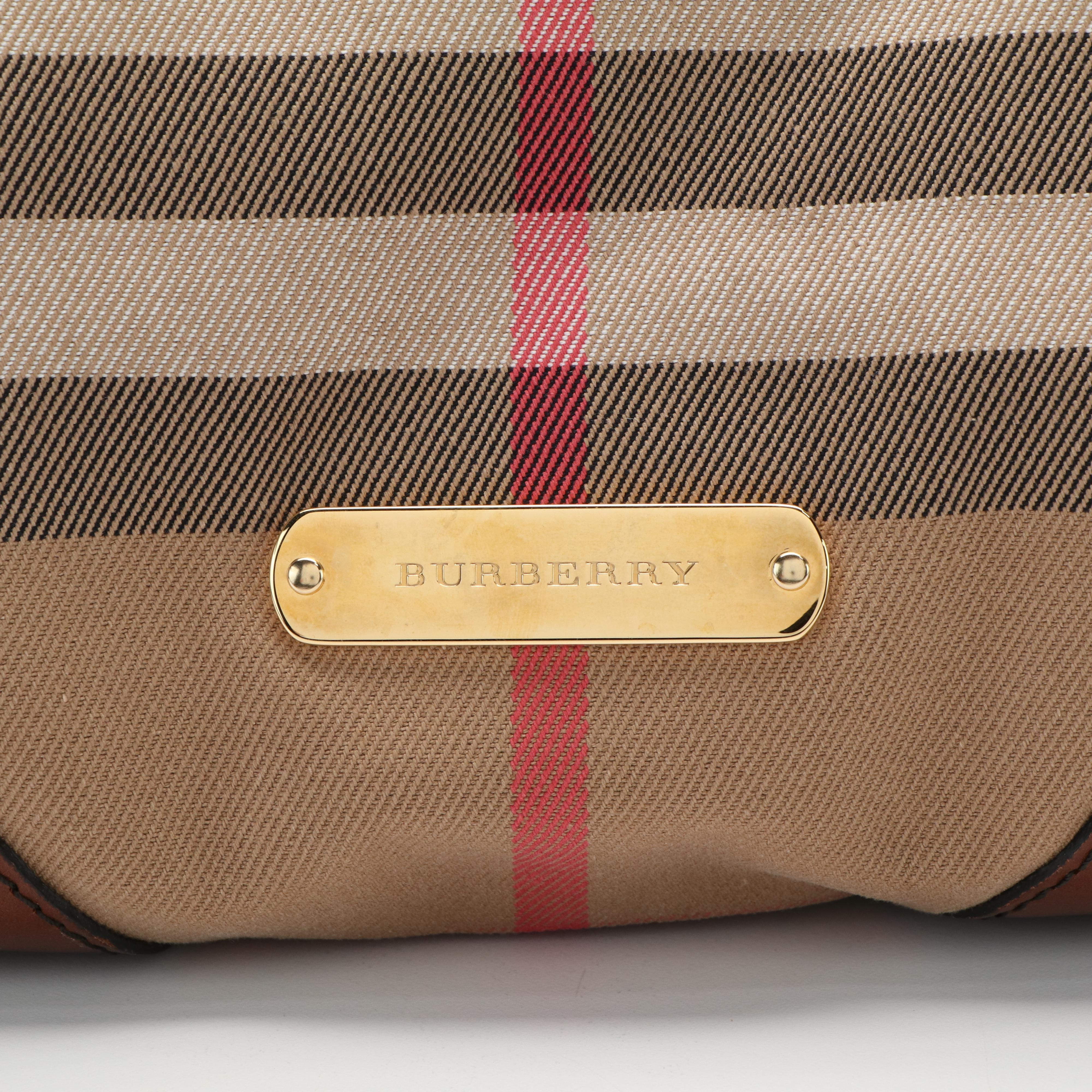 Burberry House Check Canterbury Brown Canvas and Leather Handbag