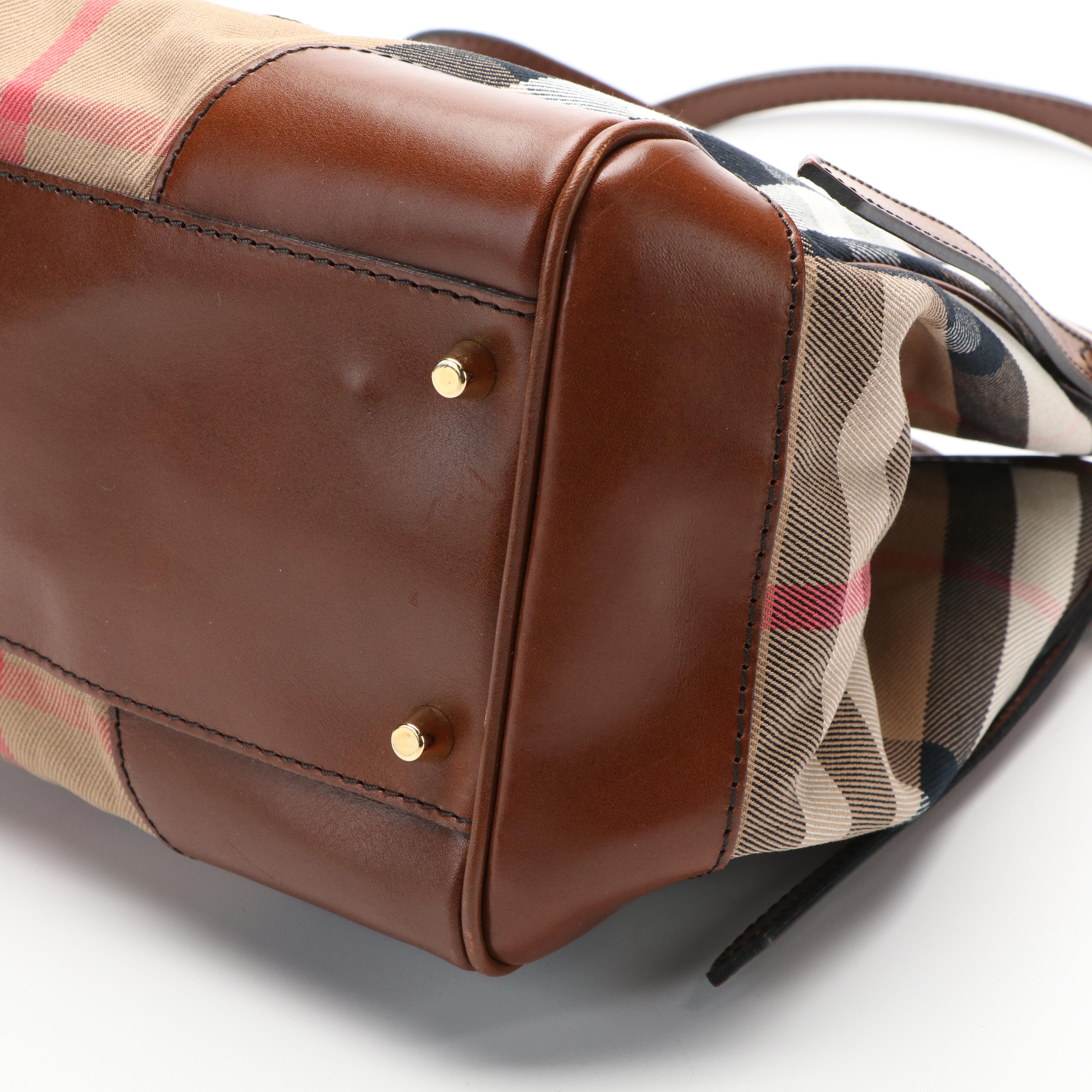 Burberry House Check Canterbury Brown Canvas and Leather Handbag