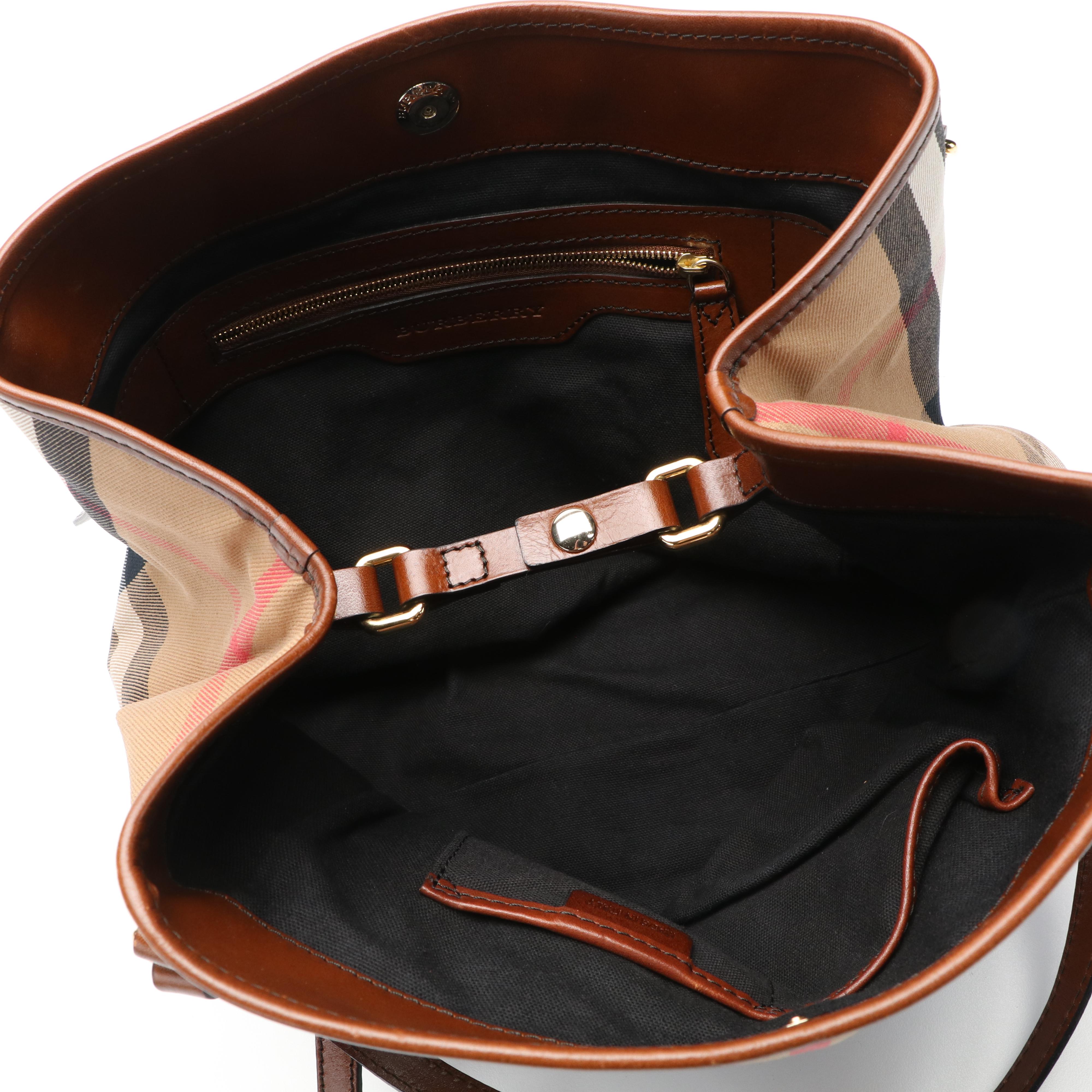 Burberry House Check Canterbury Brown Canvas and Leather Handbag