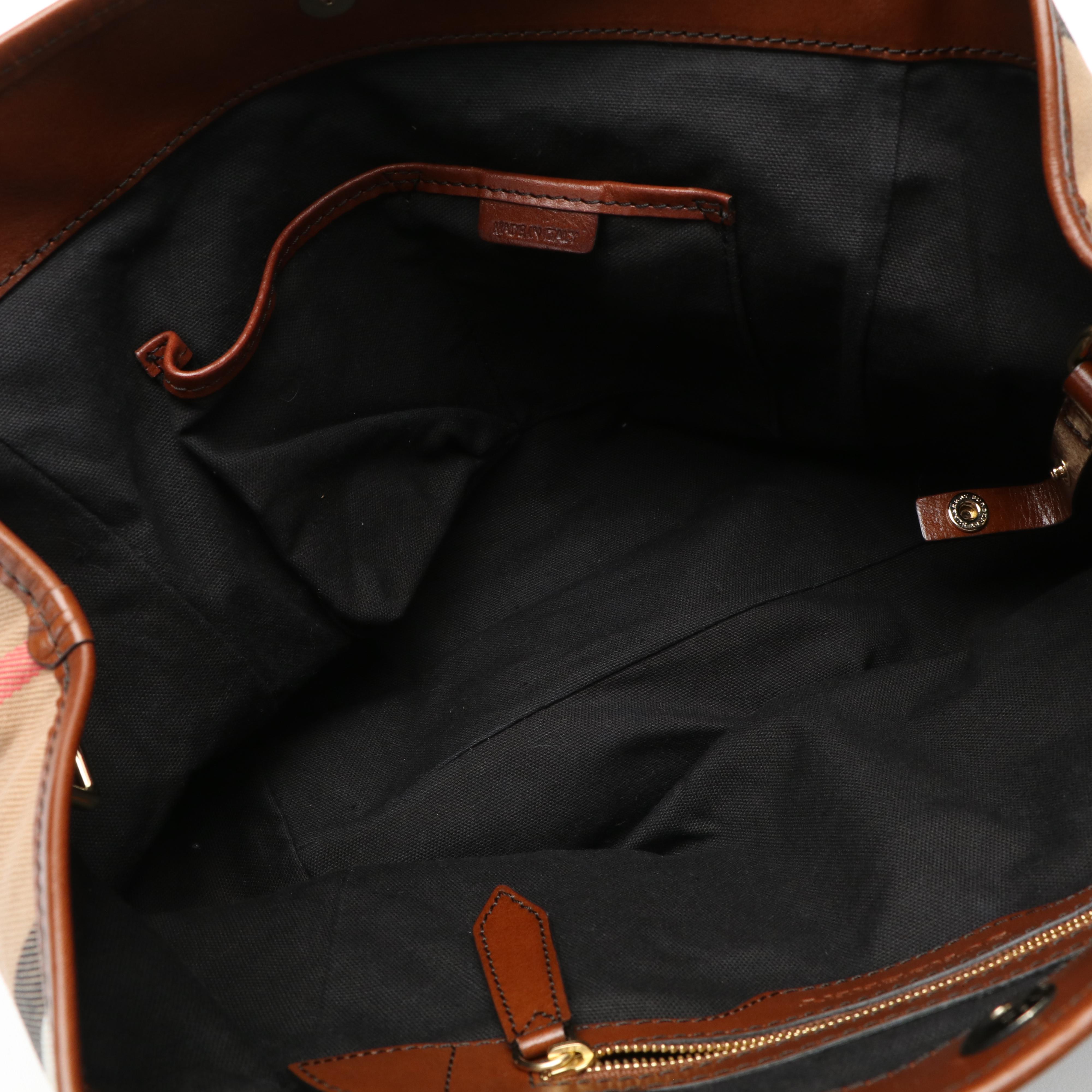 Burberry House Check Canterbury Brown Canvas and Leather Handbag