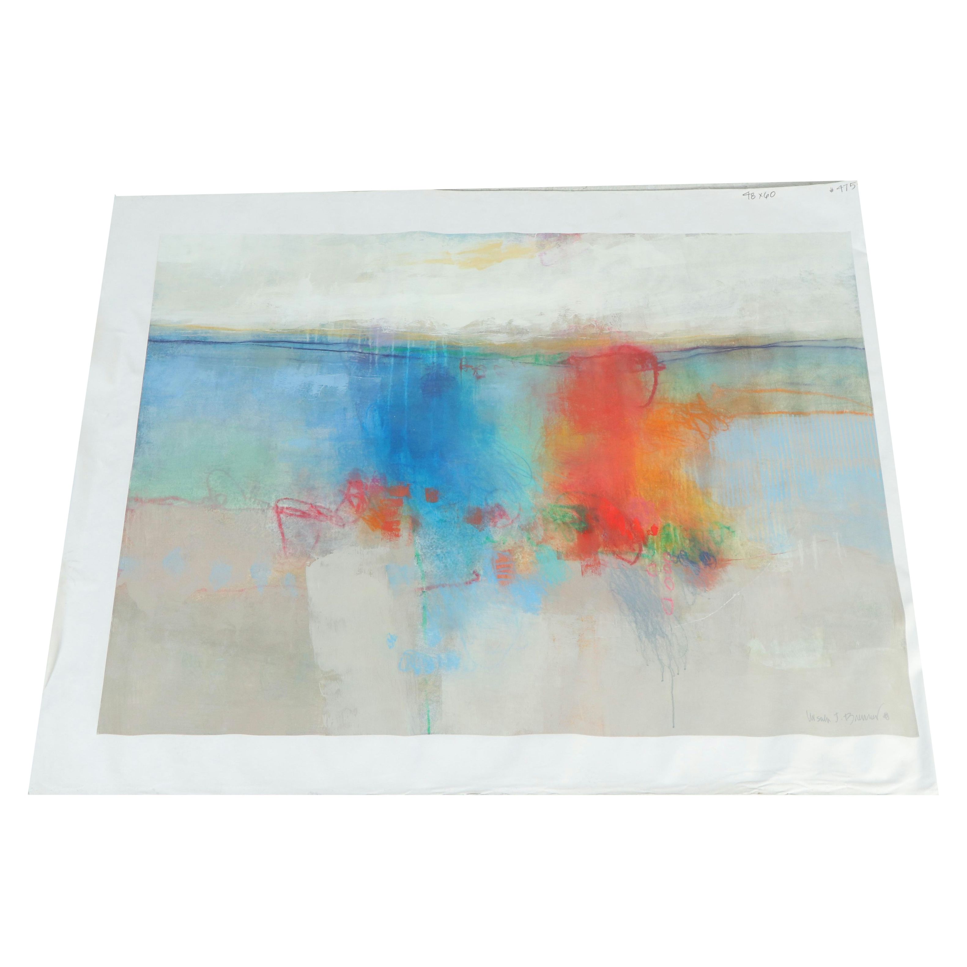 Ursula J. Brenner Large-Scale Abstract Mixed Media Painting, 21st Century