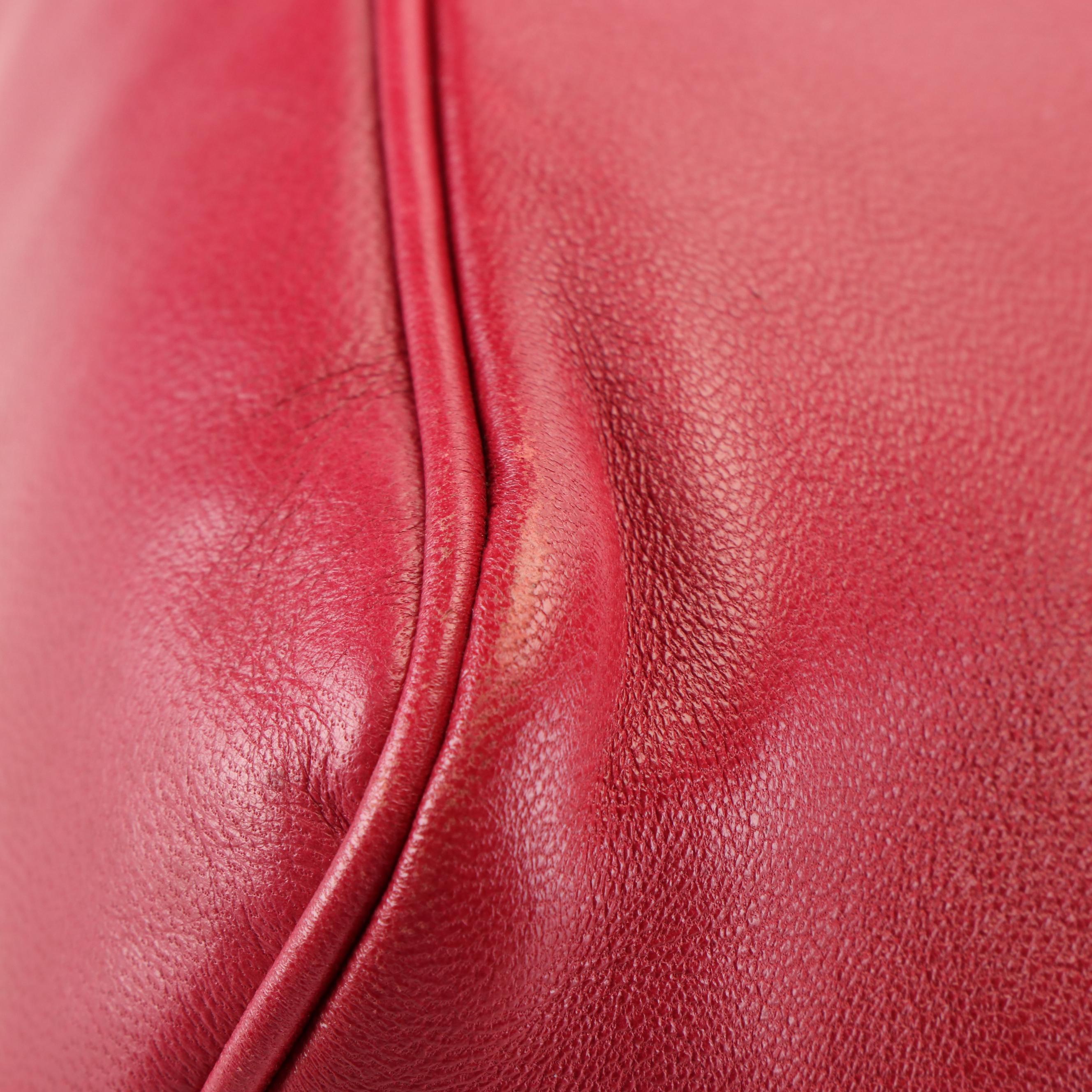 Prada Fiocco Bow Shoulder Bag in Hibiscus Red leather