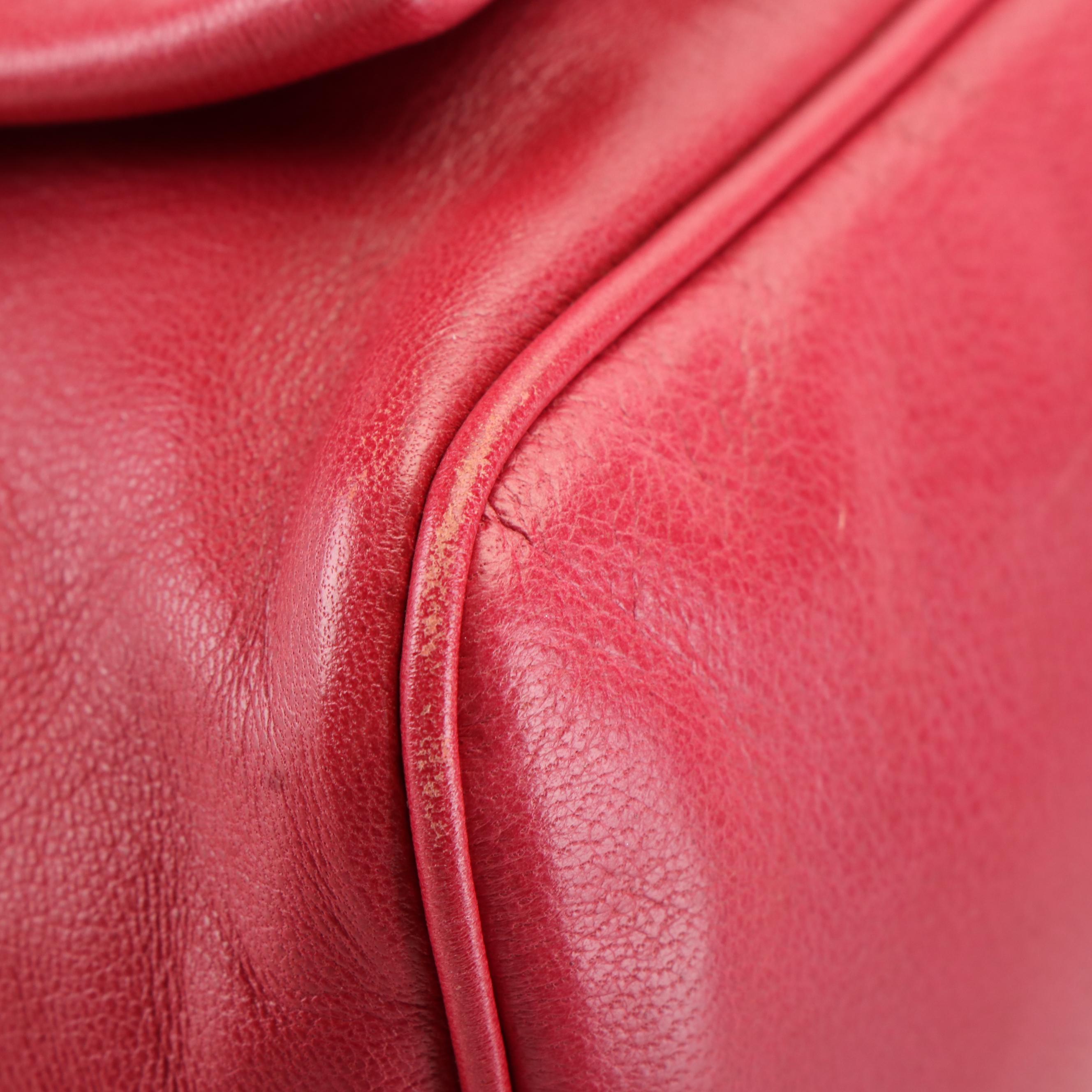 Prada Fiocco Bow Shoulder Bag in Hibiscus Red leather