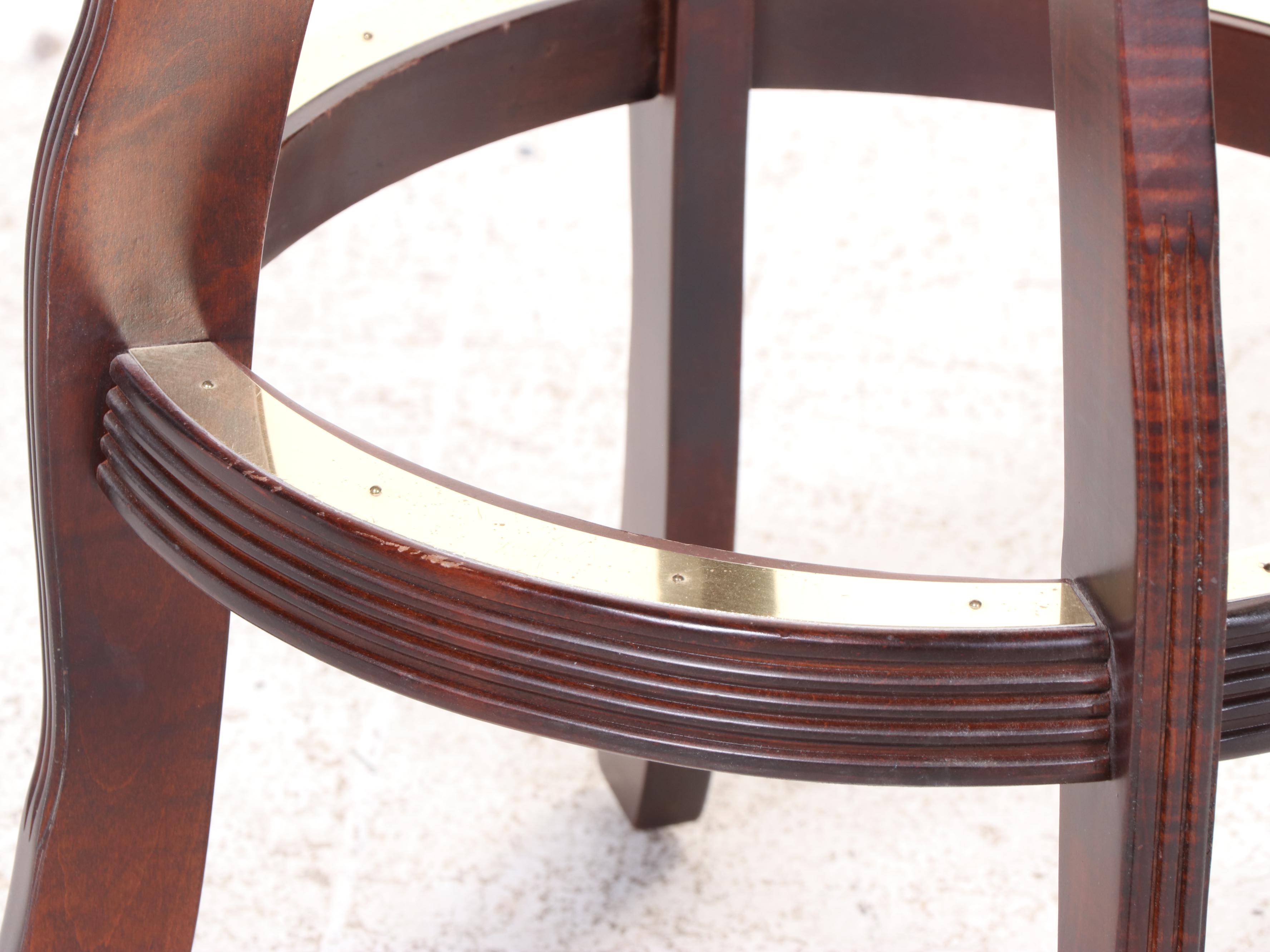 Upholstered Golf-Themed Swivel Stools