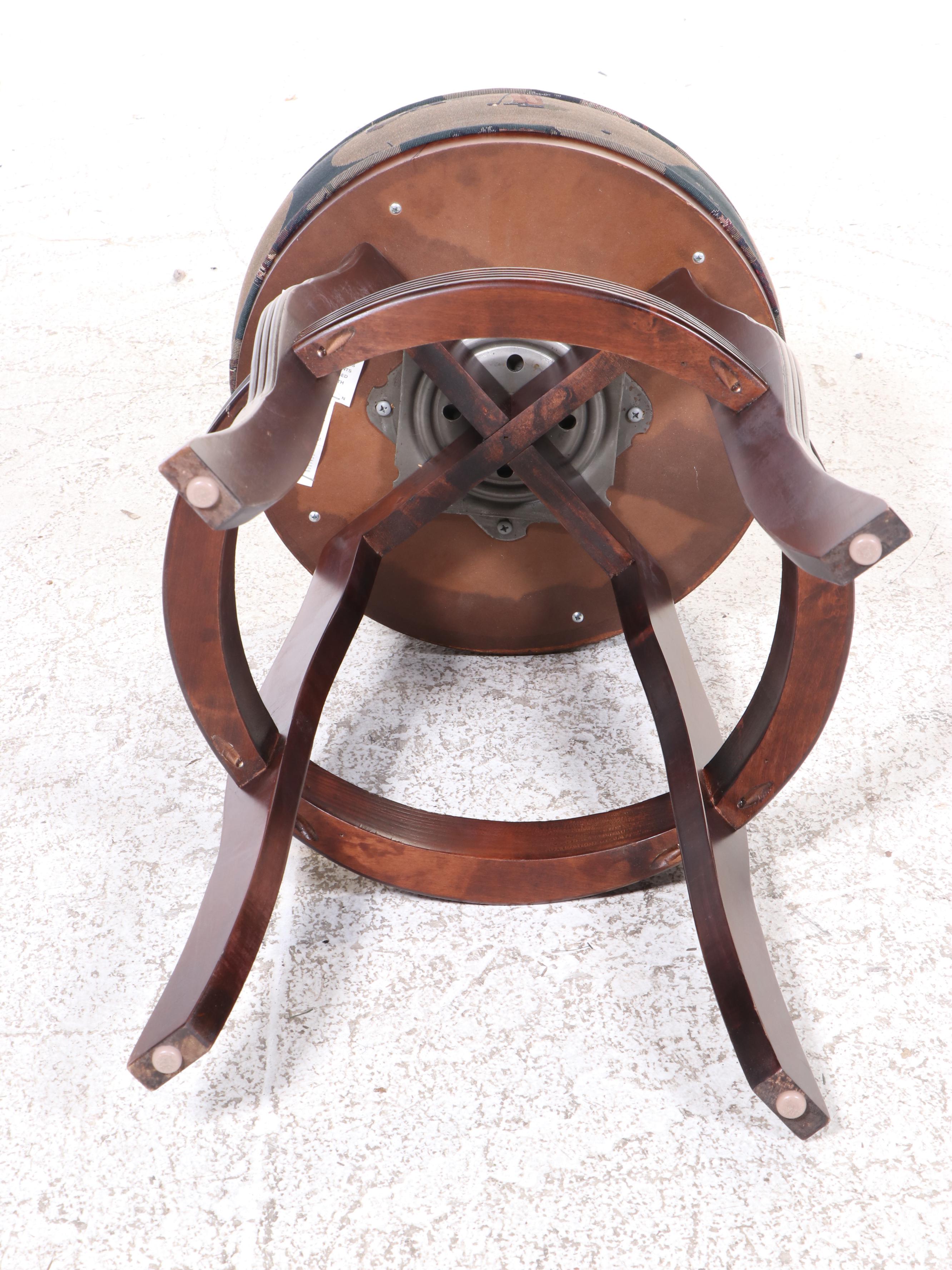 Upholstered Golf-Themed Swivel Stools