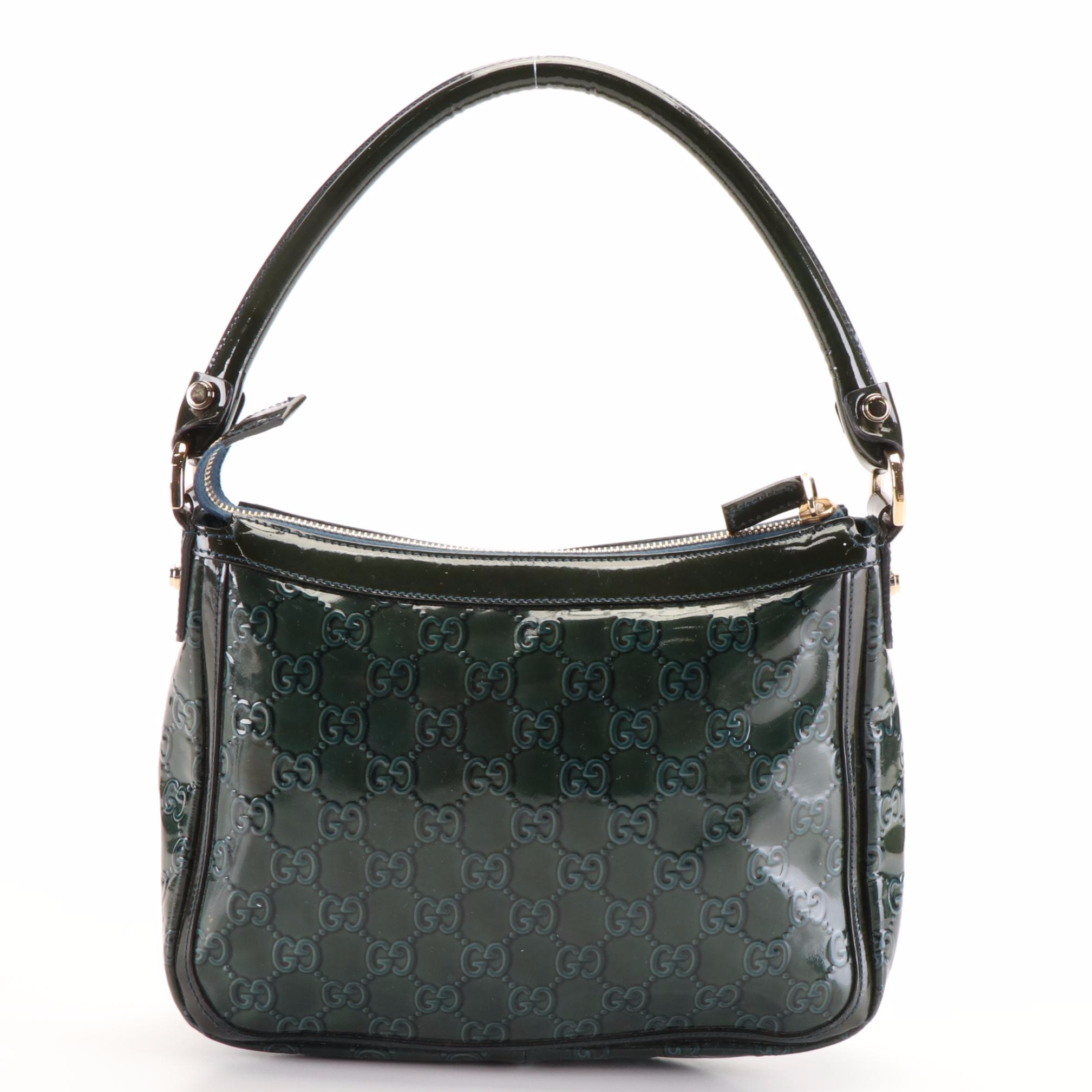 Gucci Dark Green Patent Leather Handbag