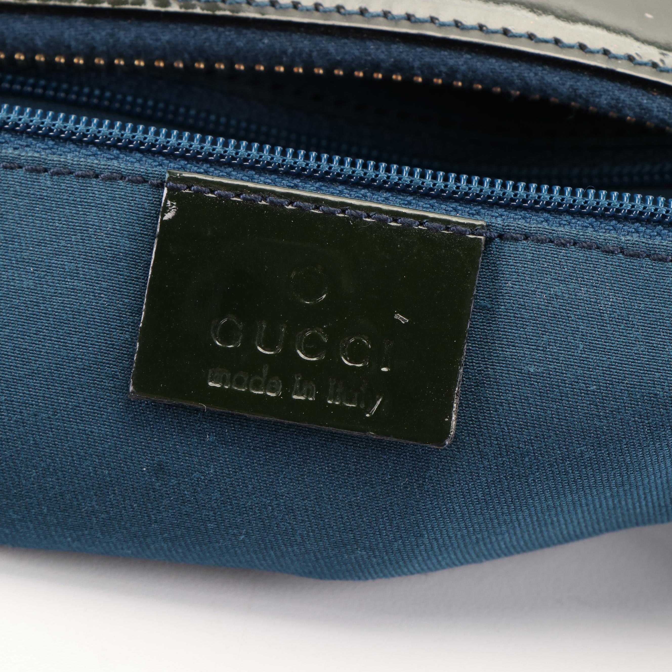 Gucci Dark Green Patent Leather Handbag