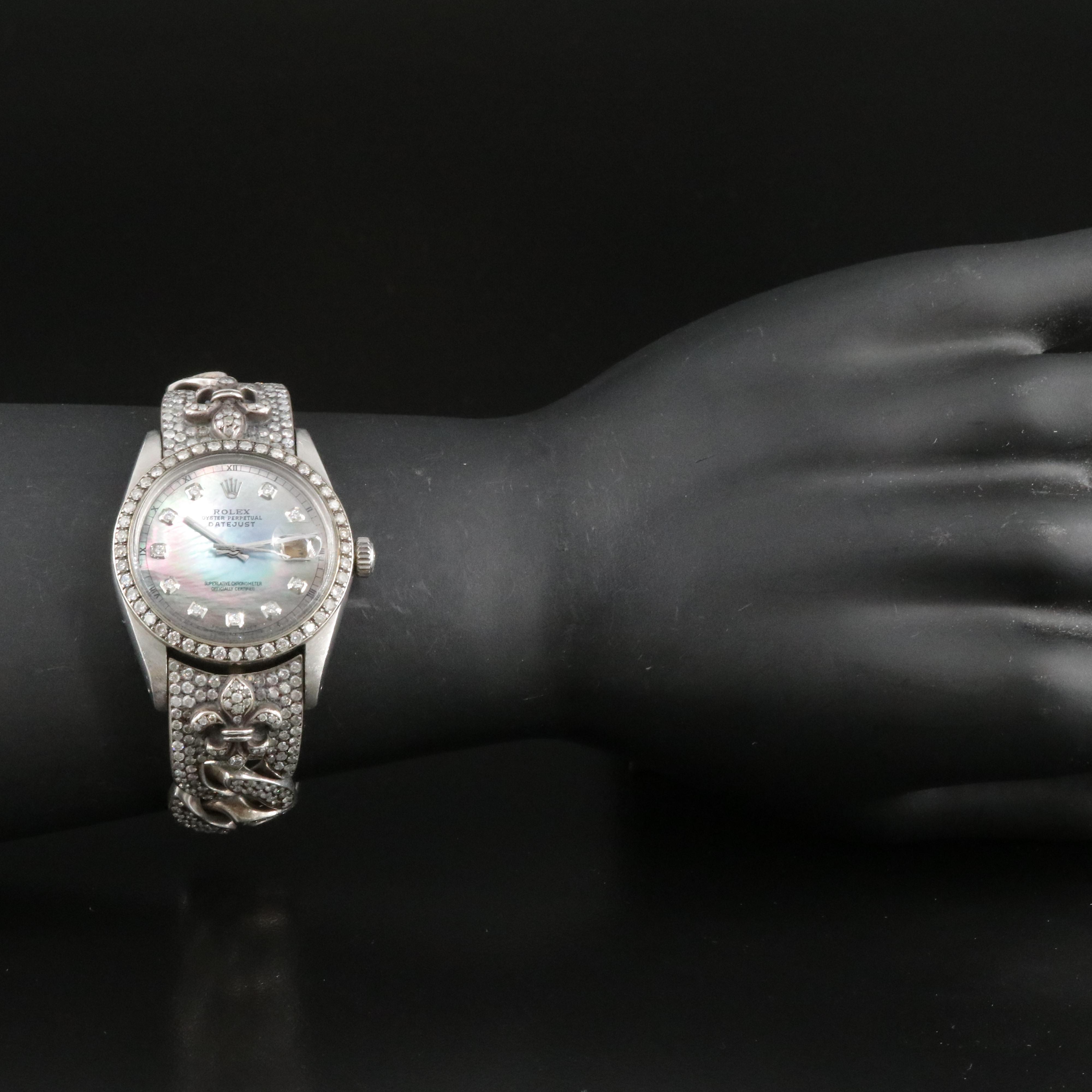 Rolex Datejust 16030 Custom 8.80 CTW Diamond Set Watch