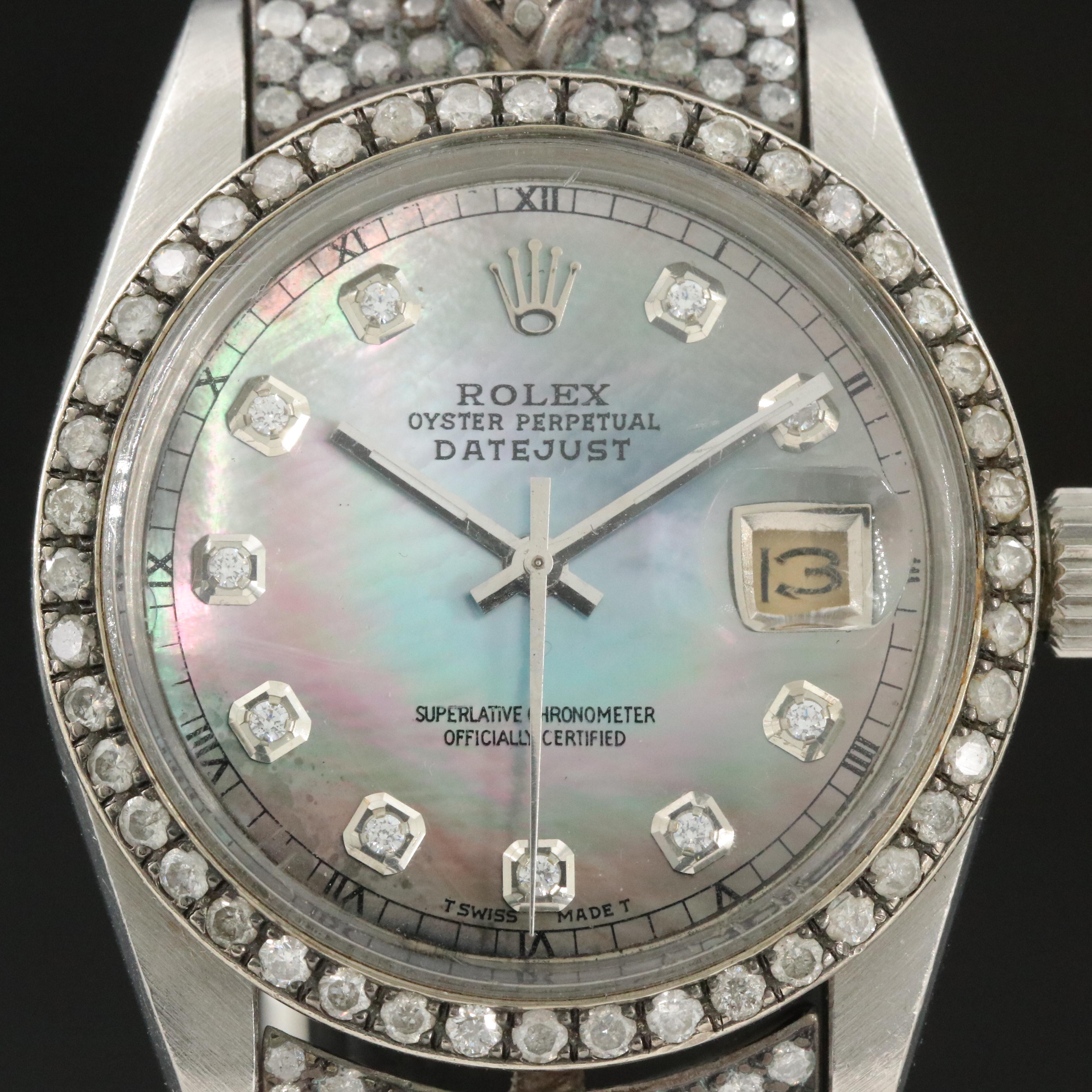 Rolex Datejust 16030 Custom 8.80 CTW Diamond Set Watch
