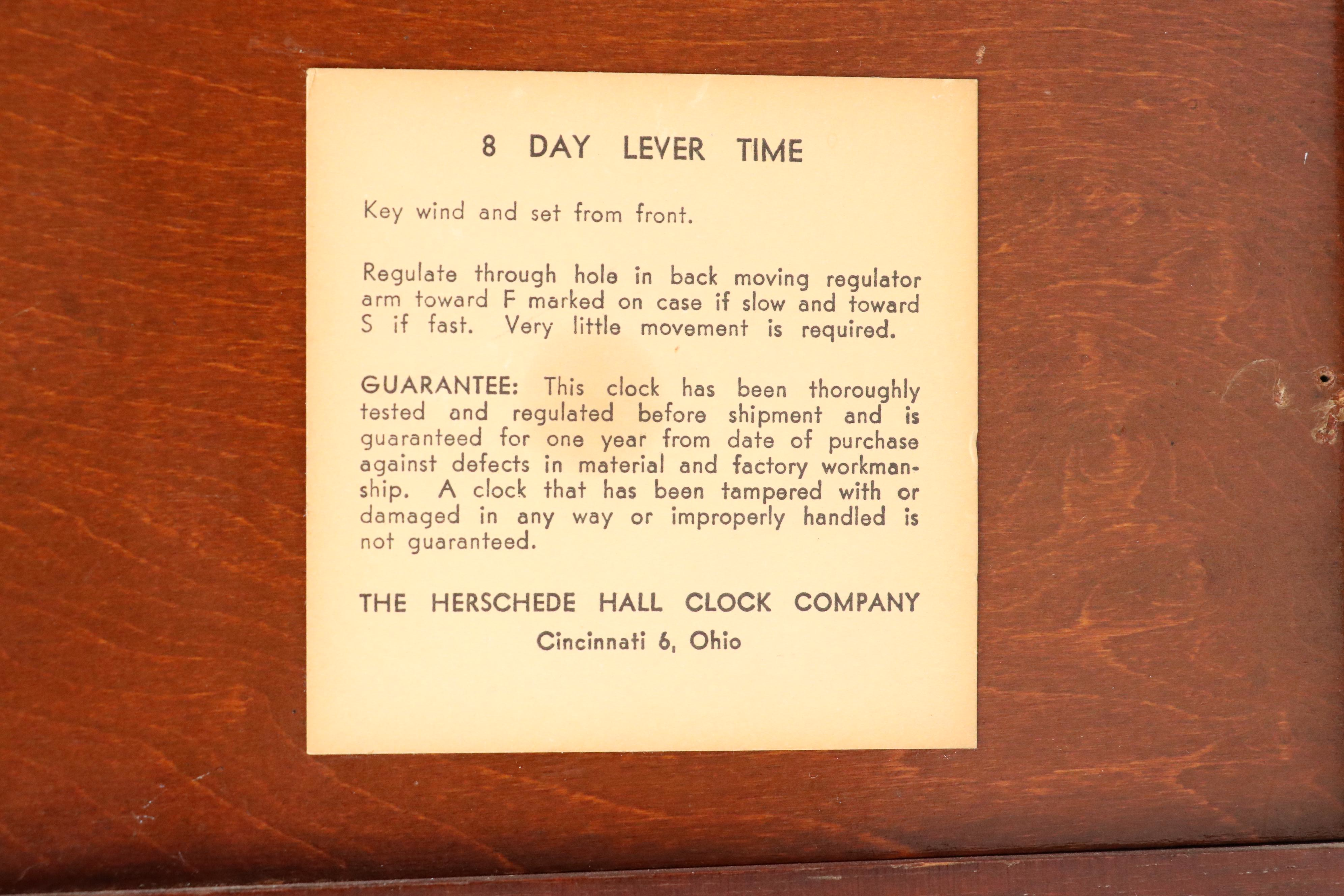 Herschede No. 160 8-Day Banjo Wall Clock, Mid-20th Century