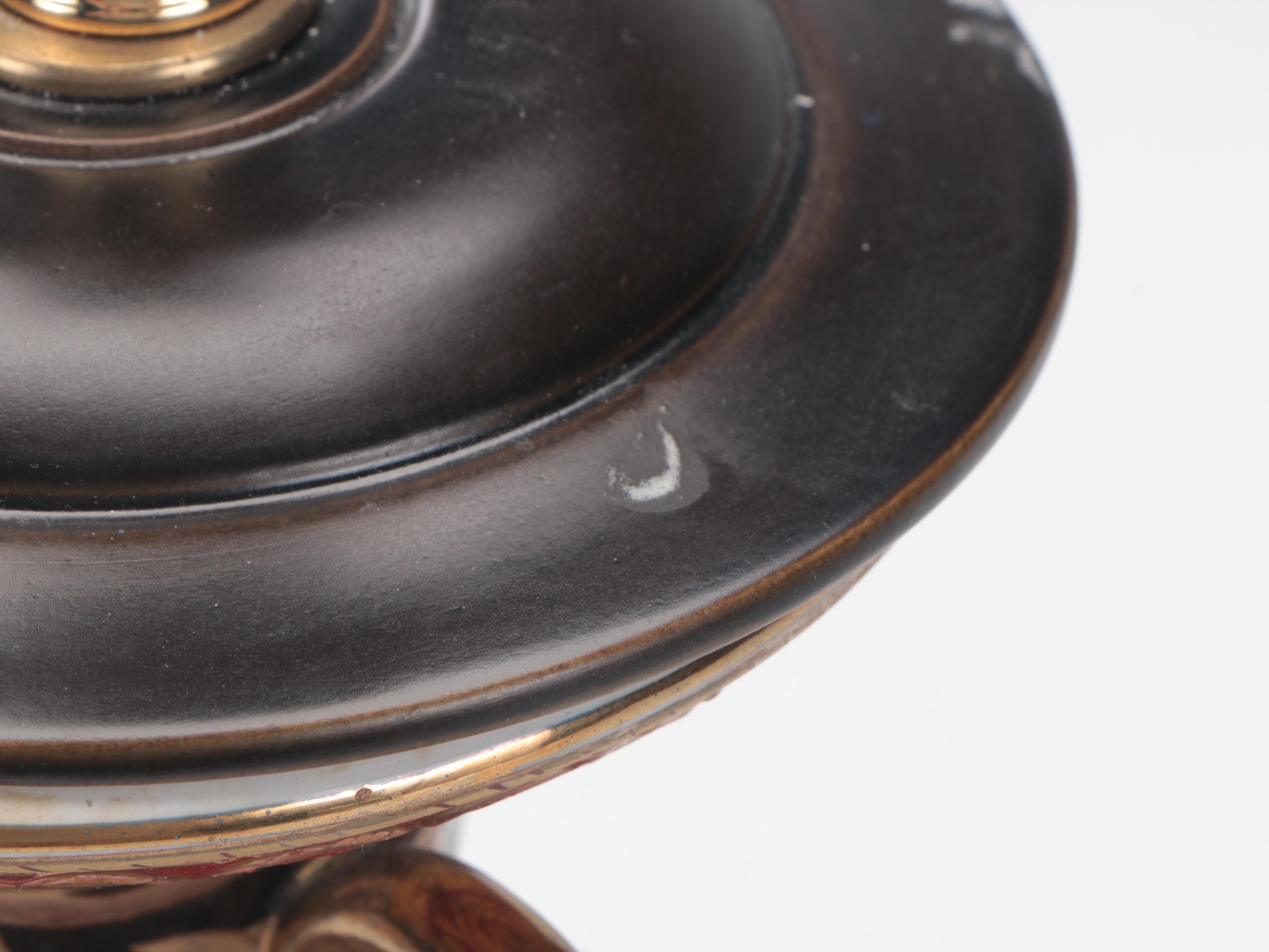 Bombay Company Ceramic Table Lamp with Silk Shade